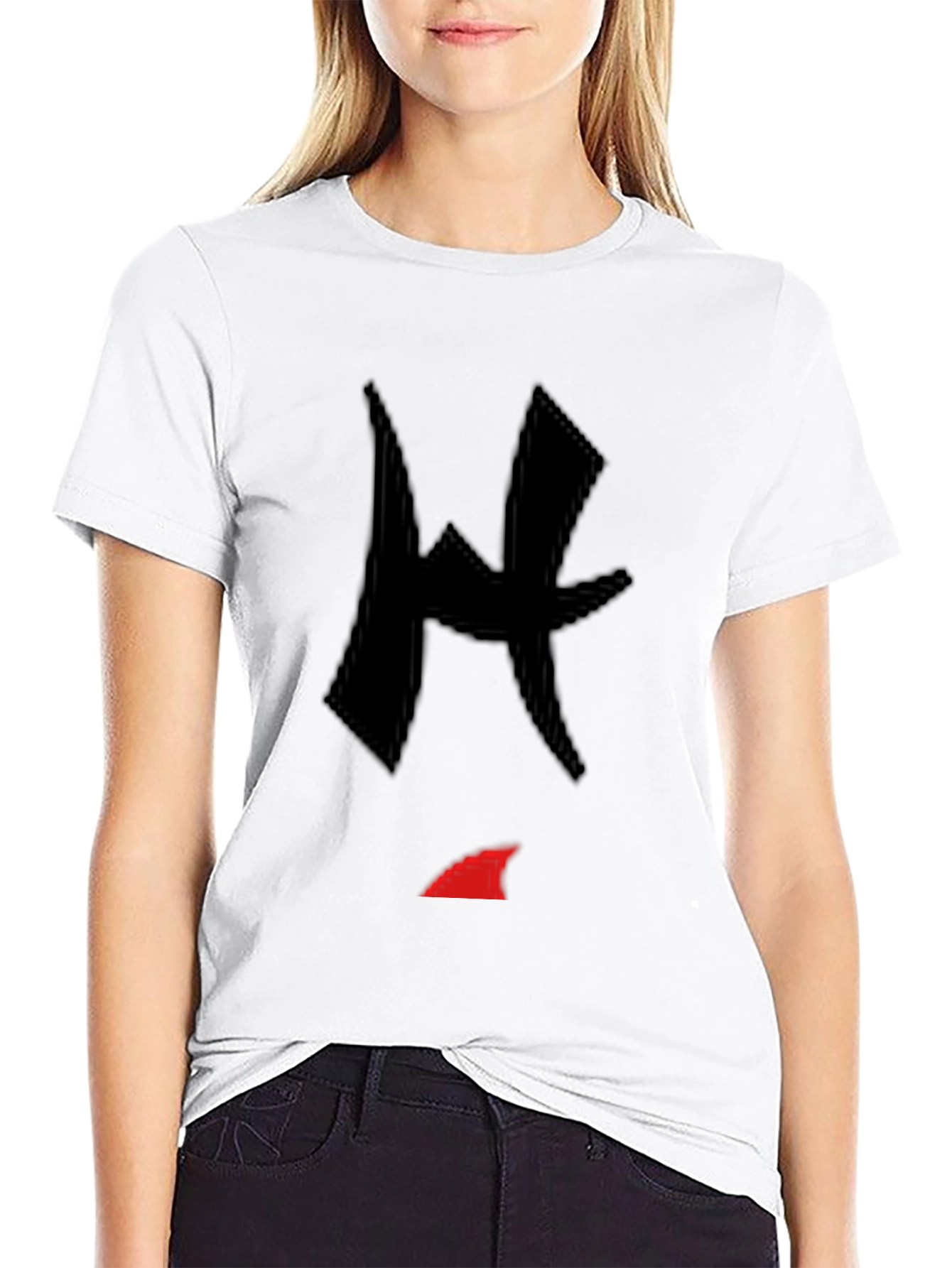 Black T-Shirt with Abstract Graphic