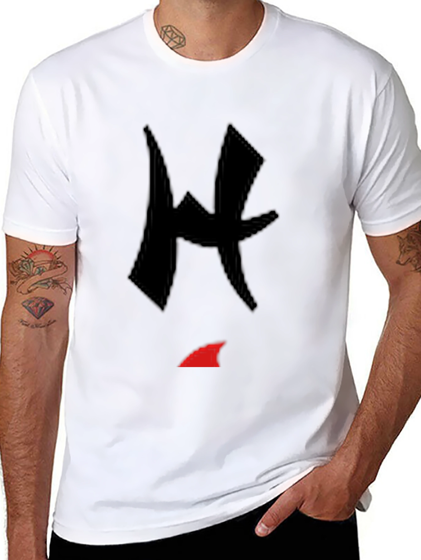Black T-Shirt with Abstract Graphic