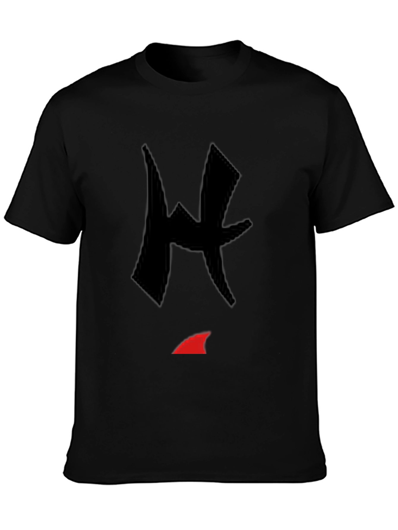 Black T-Shirt with Abstract Graphic