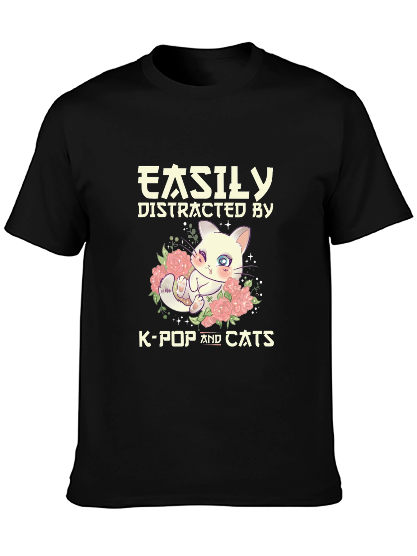 Easily Distracted By K-Pop and Cats T-Shirt