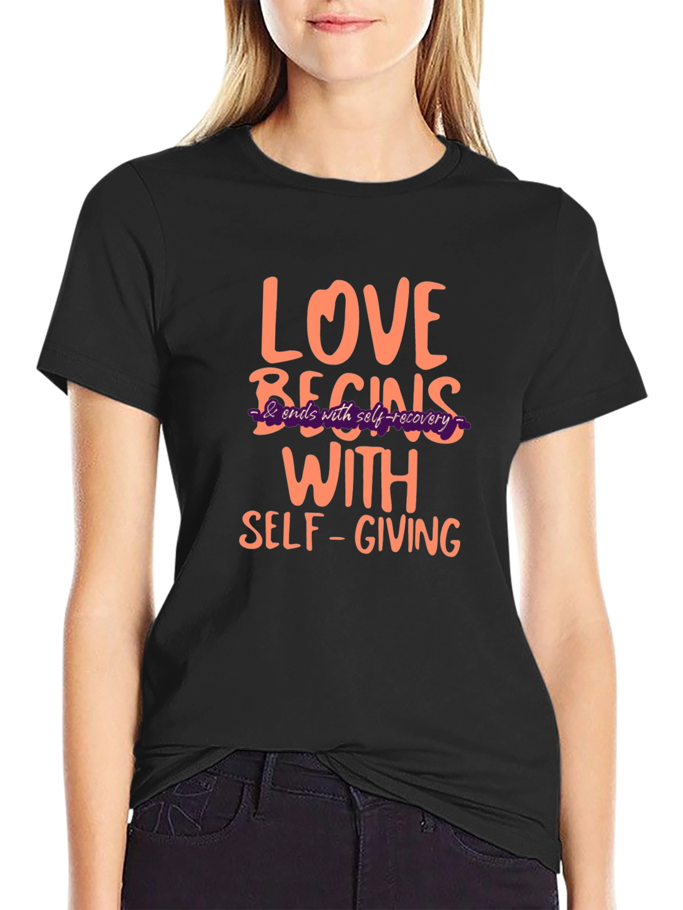 Love Begins Self-Giving Graphic T-Shirt