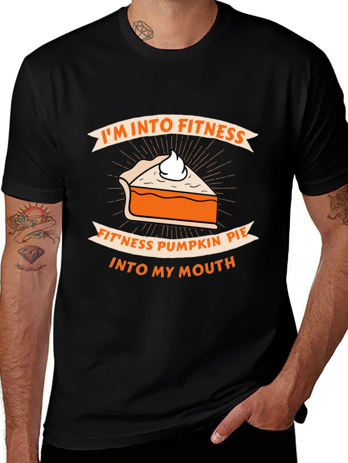 Fitness Pumpkin Pie Humor Graphic T-Shirt