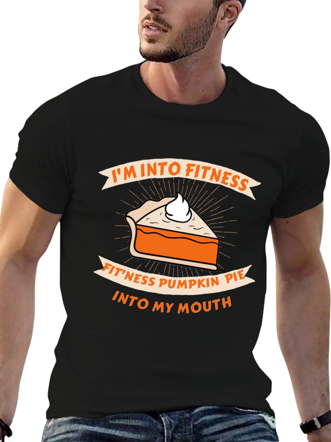 Fitness Pumpkin Pie Humor Graphic T-Shirt