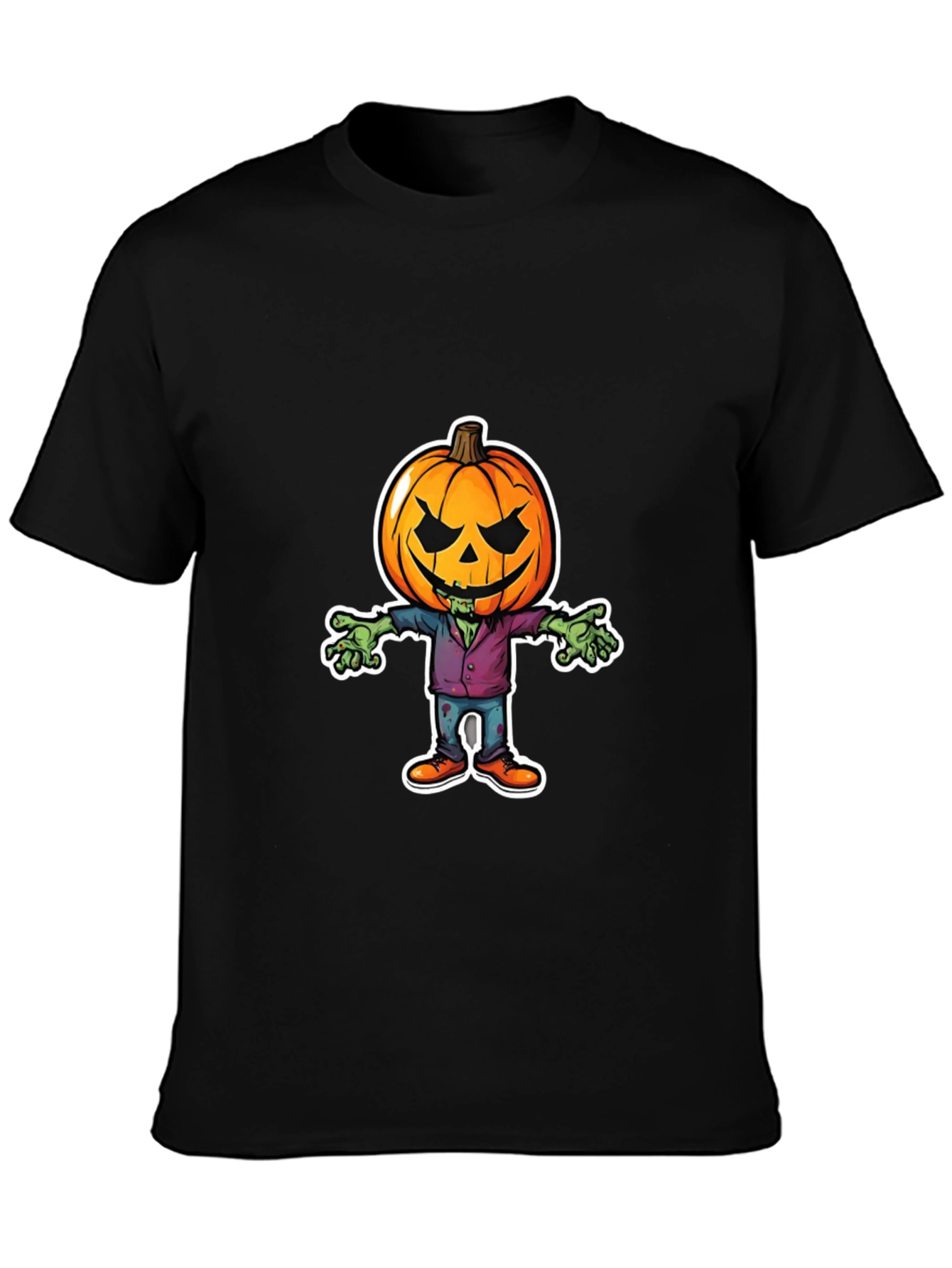 Pumpkin Head Zombie T-Shirt - Halloween Graphic Tee