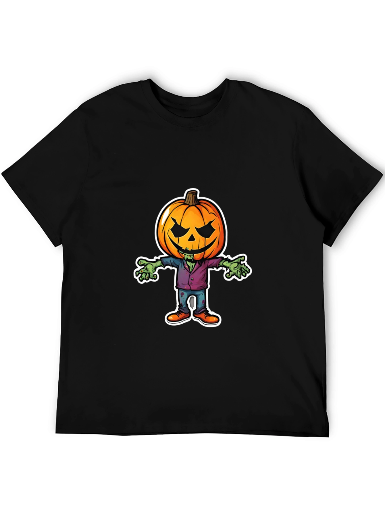 Pumpkin Head Zombie T-Shirt - Halloween Graphic Tee
