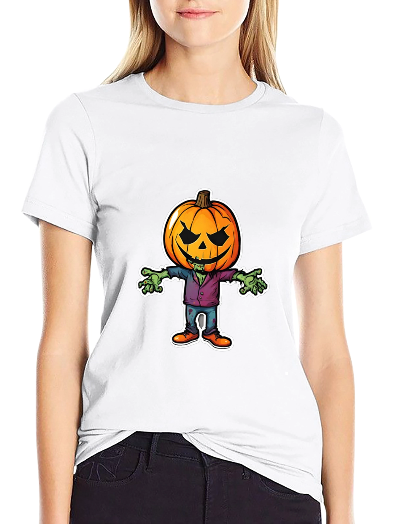 Pumpkin Head Zombie T-Shirt - Halloween Graphic Tee