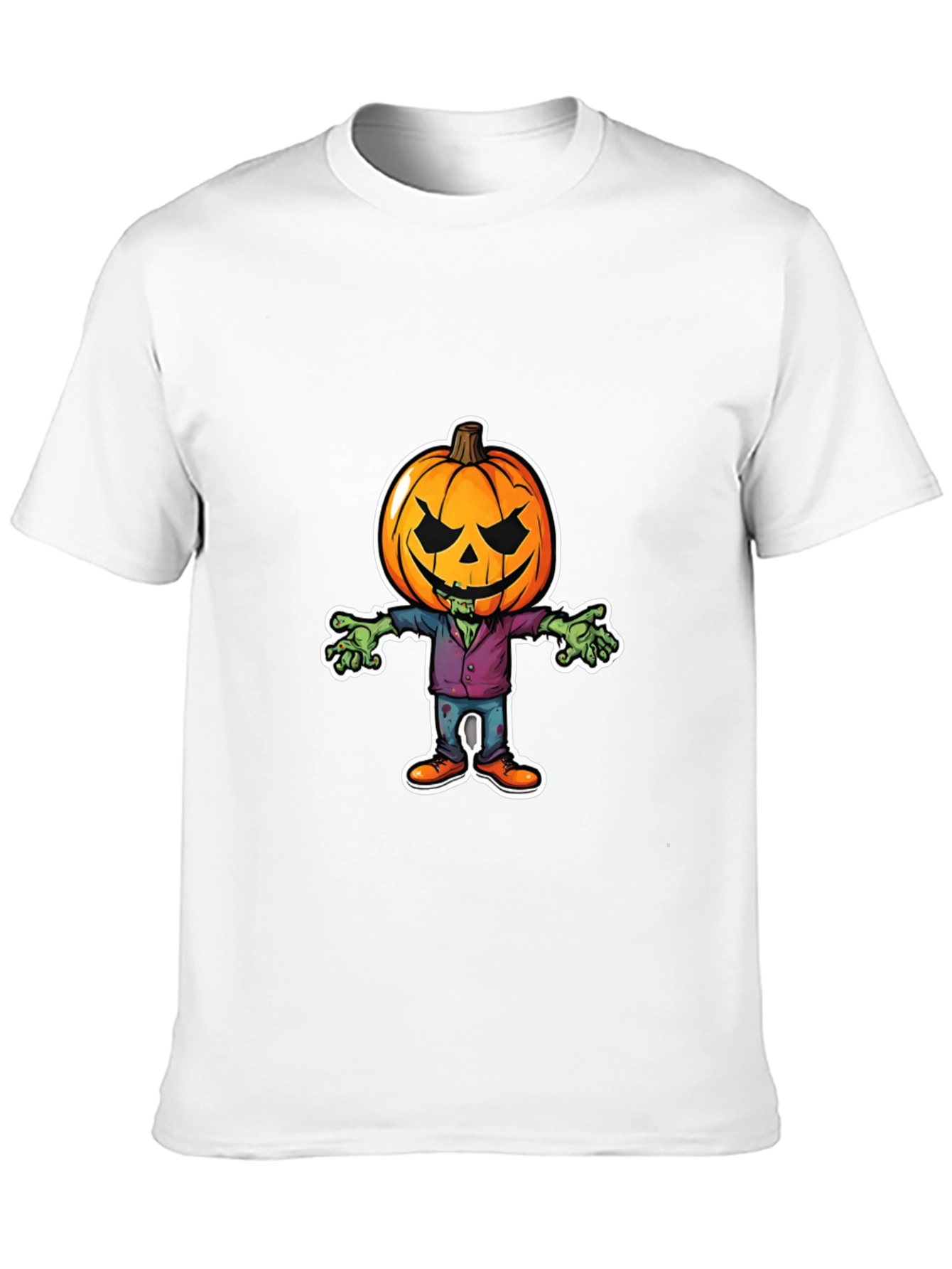 Pumpkin Head Zombie T-Shirt - Halloween Graphic Tee