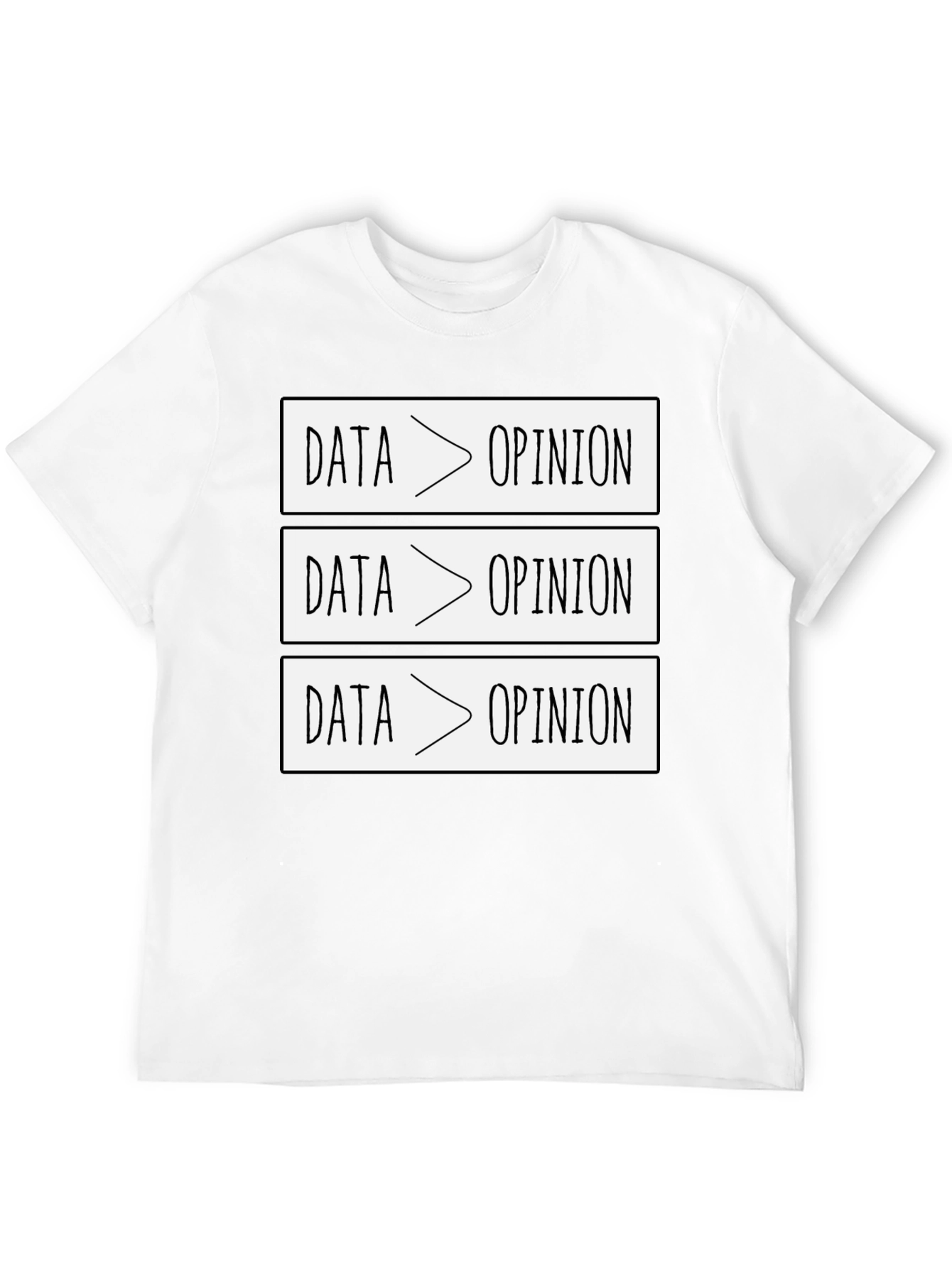 Data Over Opinion Graphic Tee - Black Cotton Blend