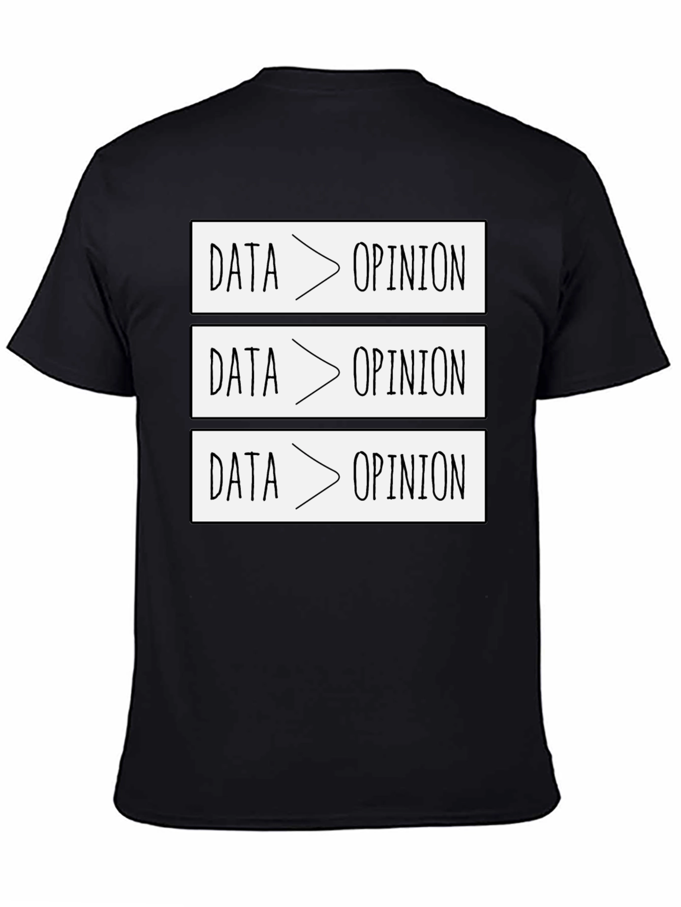 Data Over Opinion Graphic Tee - Black Cotton Blend