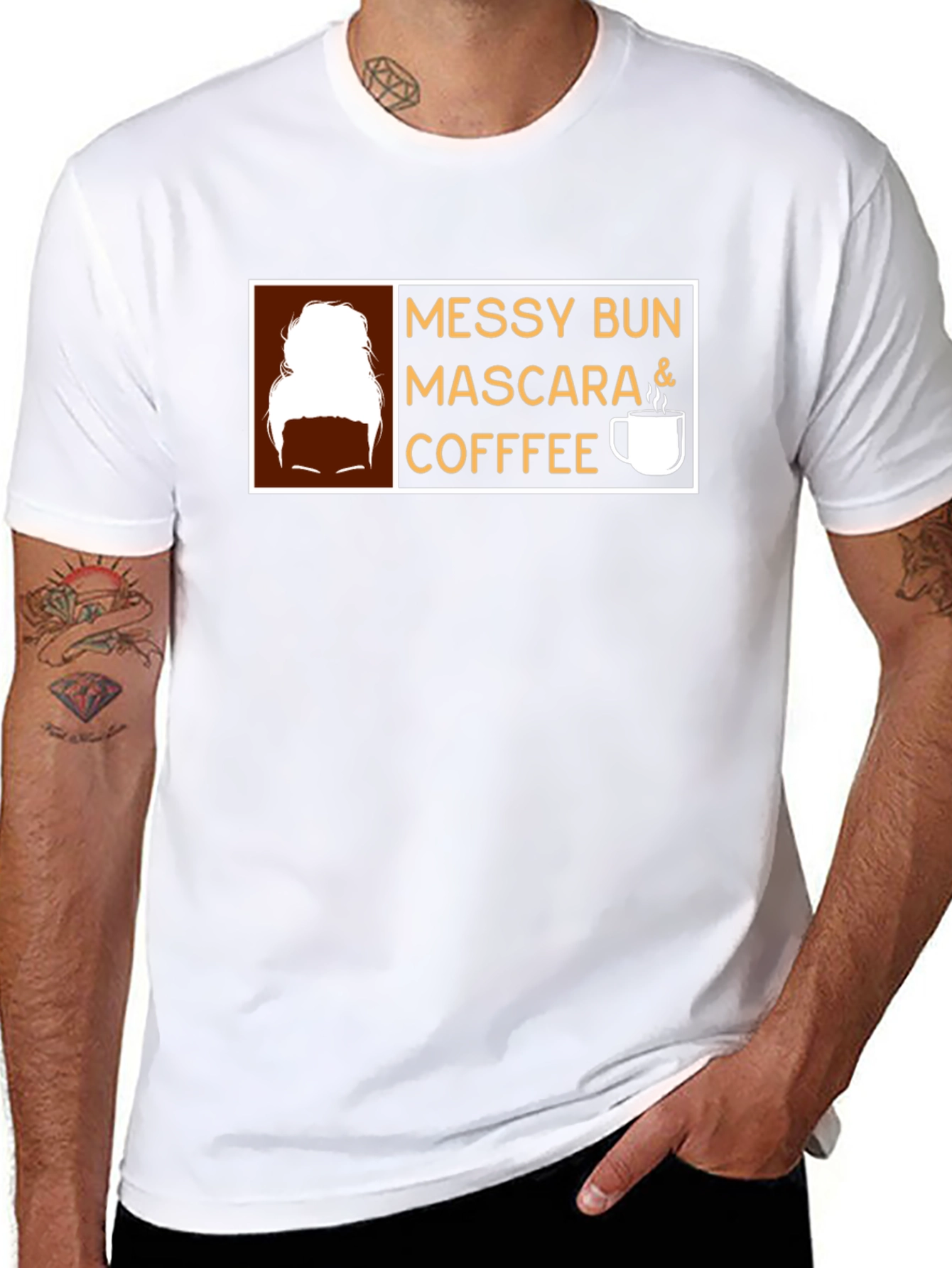 Messy Bun Mascara Coffee Graphic Tee