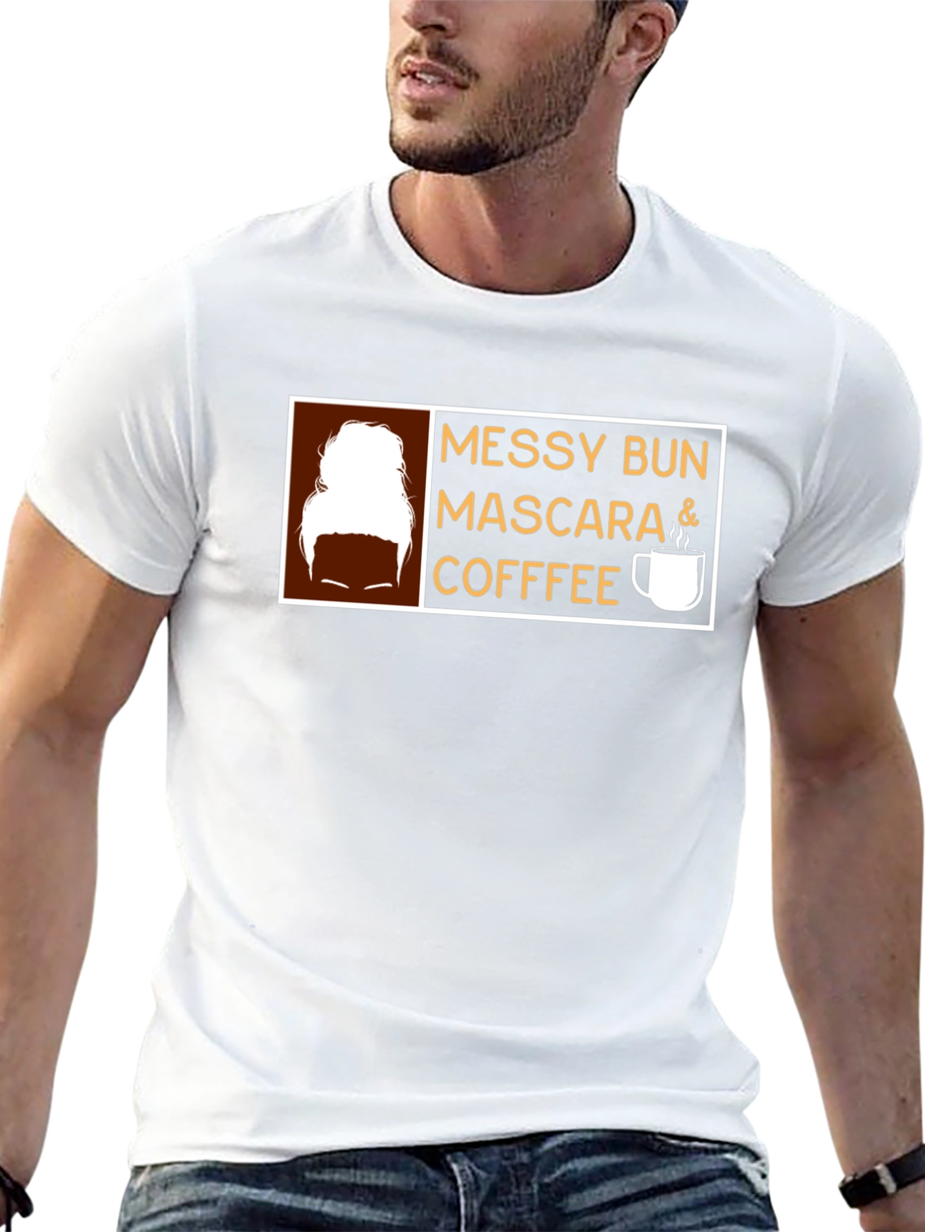 Messy Bun Mascara Coffee Graphic Tee