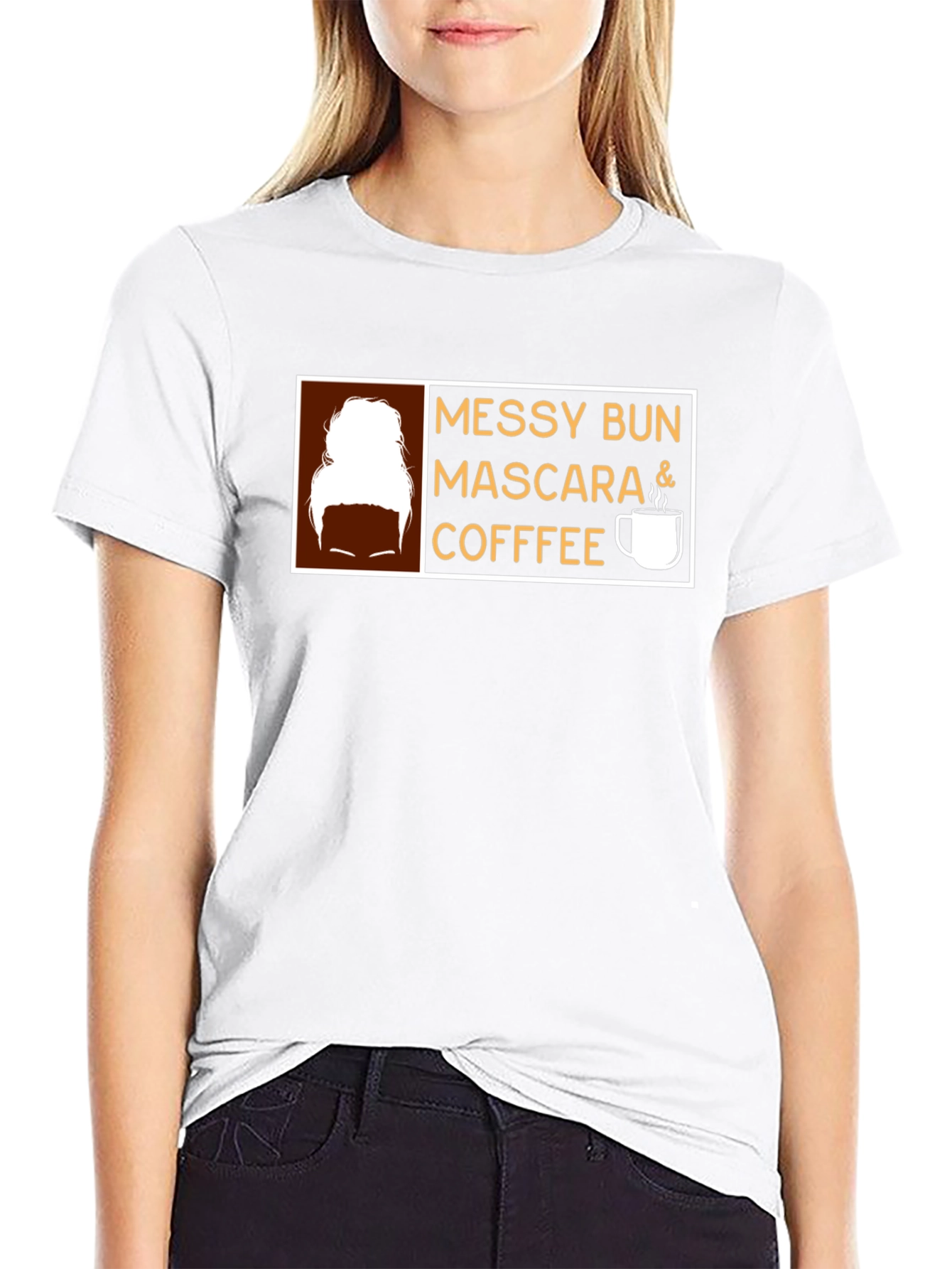 Messy Bun Mascara Coffee Graphic Tee