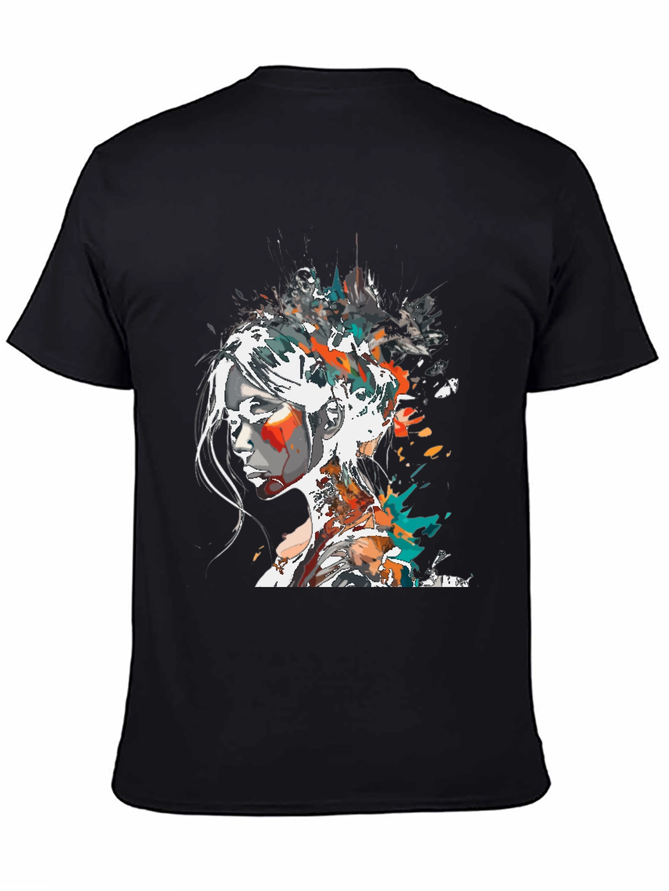 Abstract Woman Graphic Tee - Black