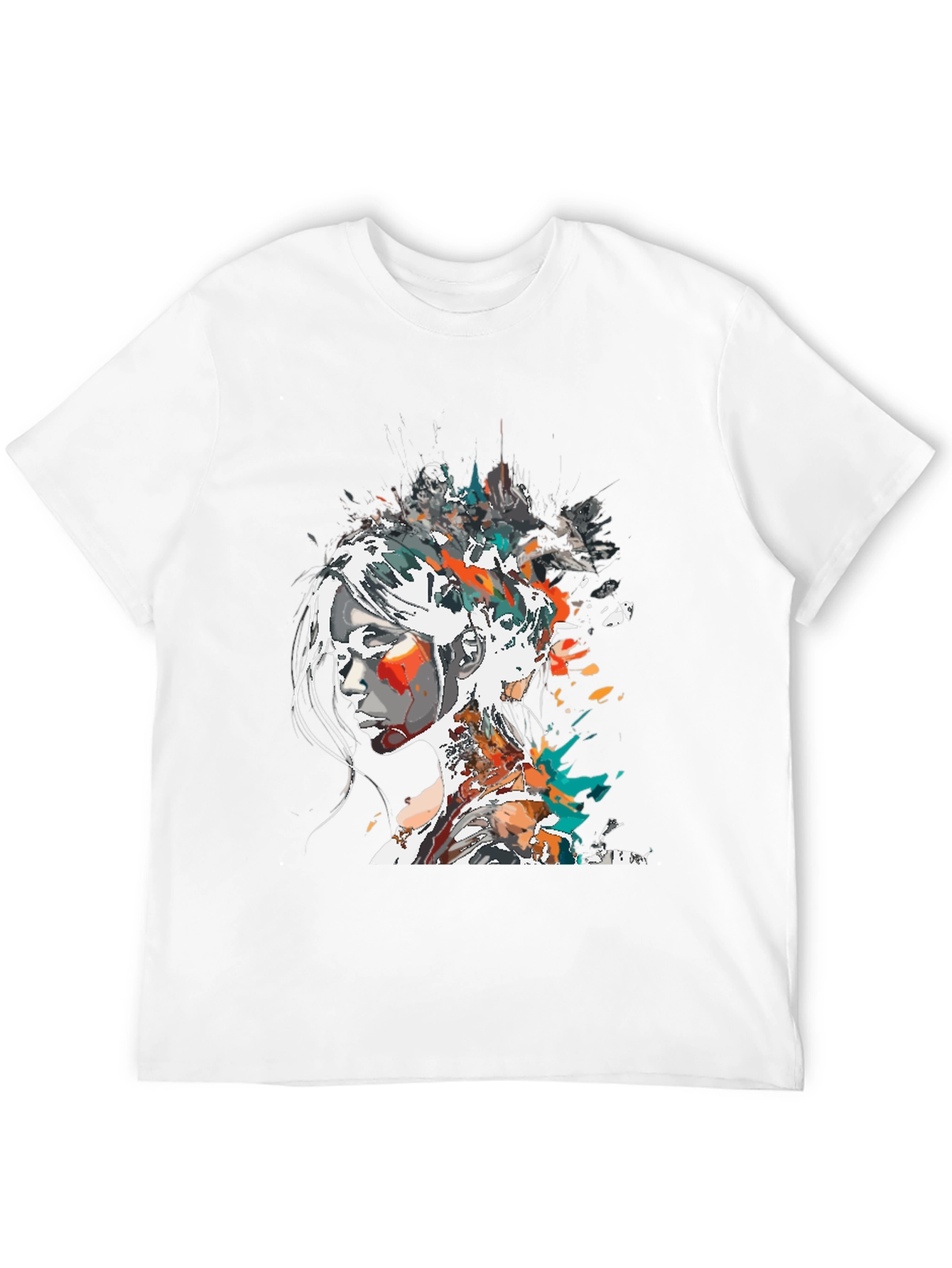 Abstract Woman Graphic Tee - Black
