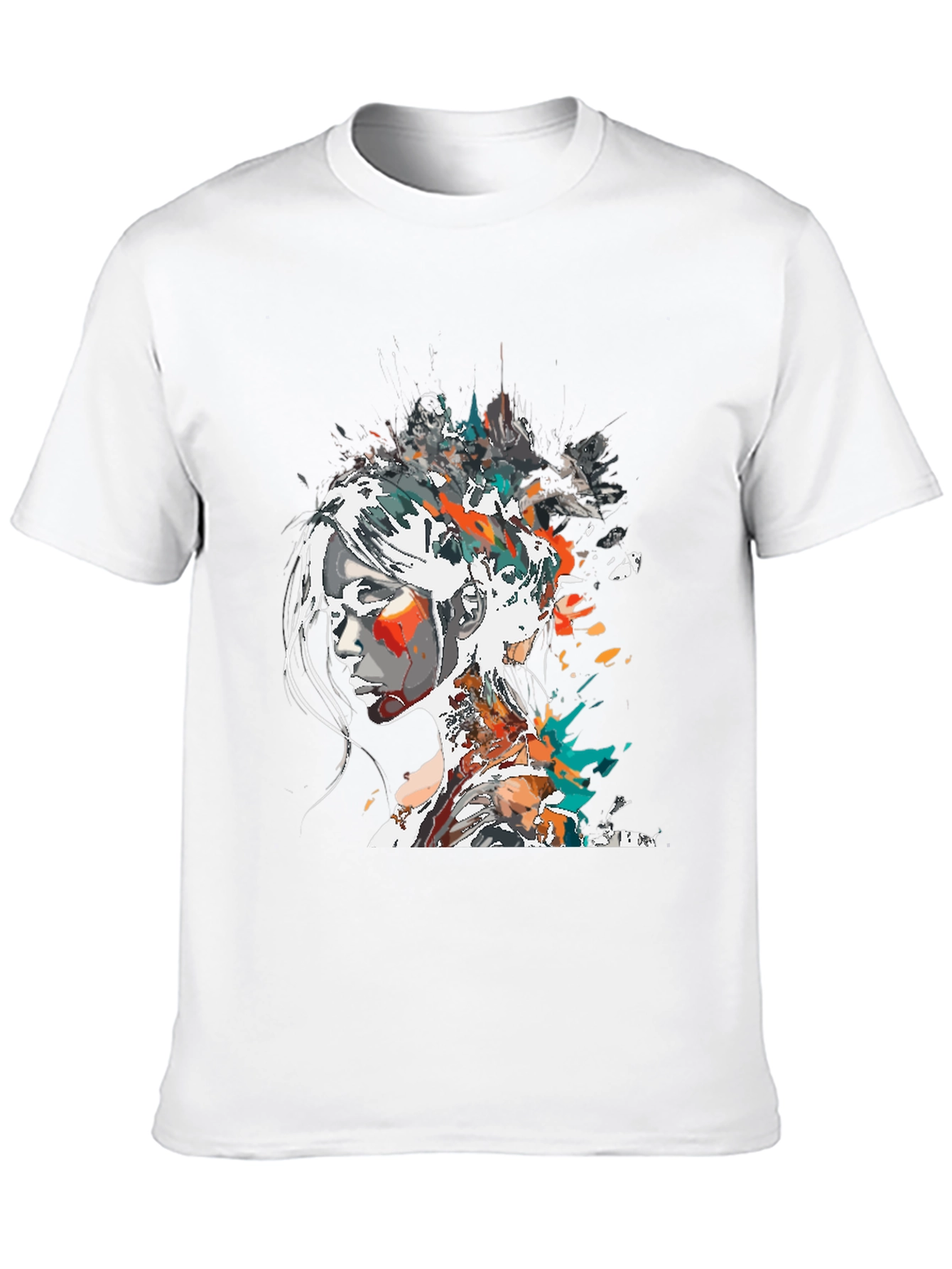 Abstract Woman Graphic Tee - Black
