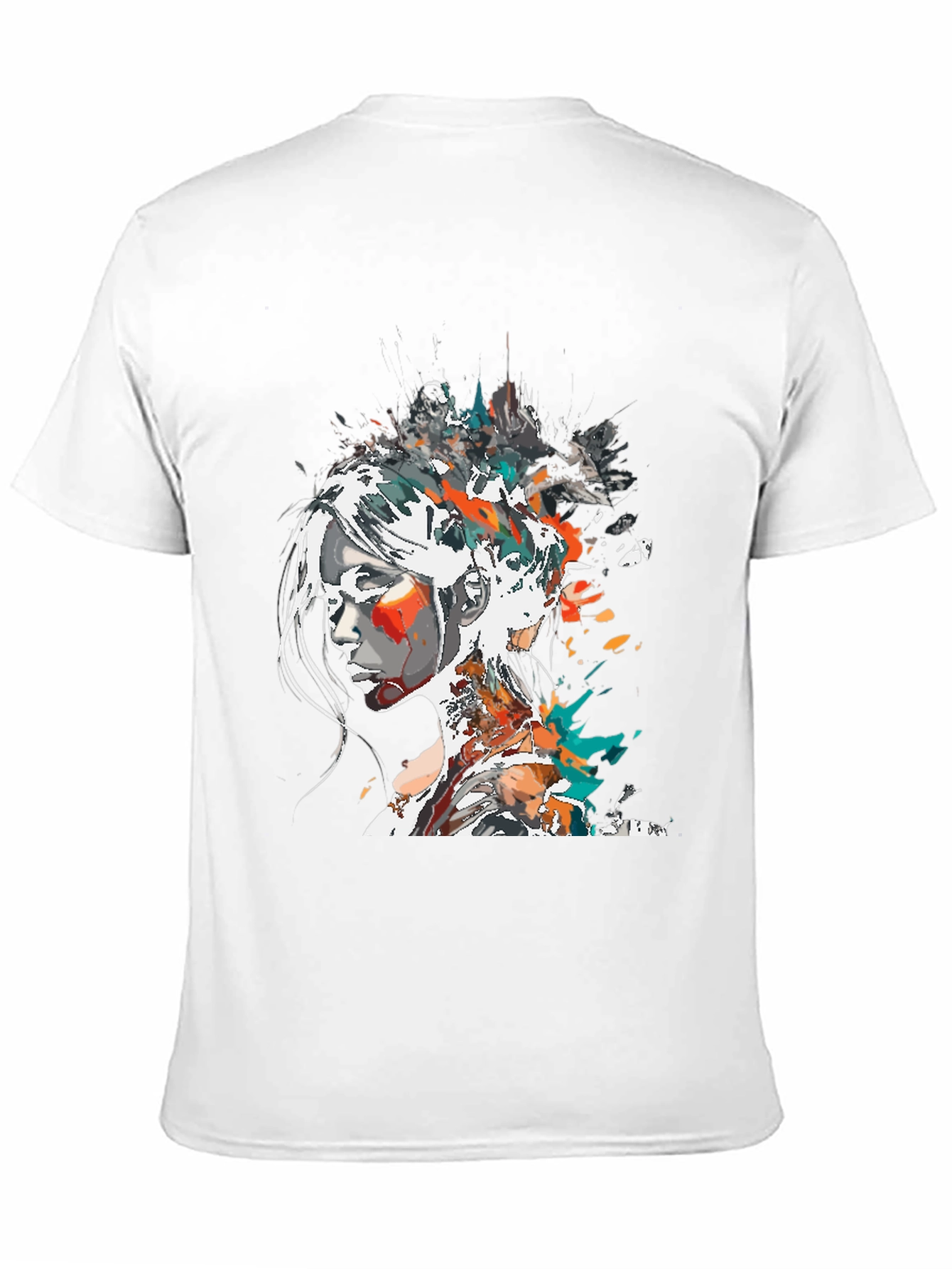 Abstract Woman Graphic Tee - Black