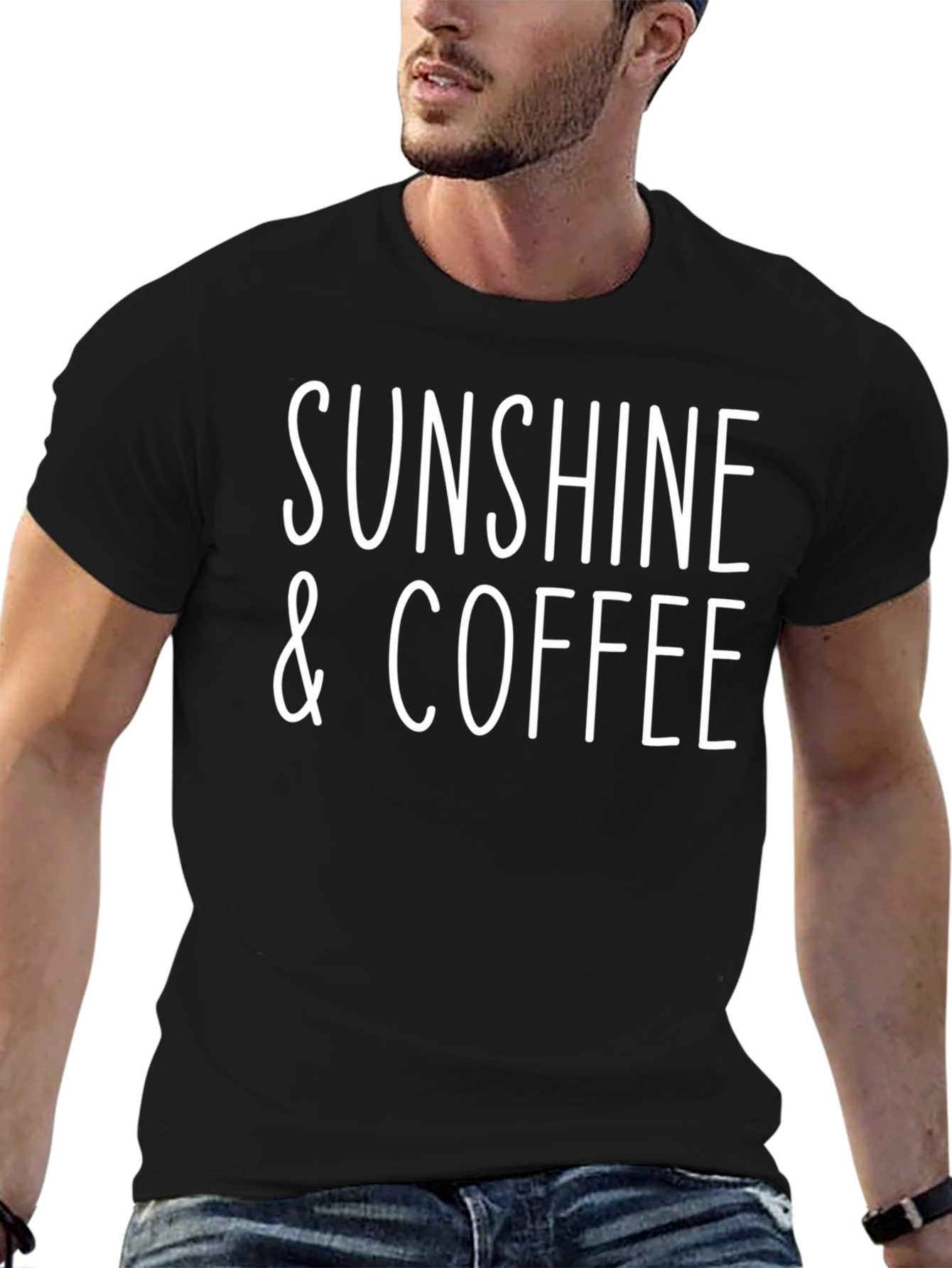 Sunshine & Coffee Graphic Tee - Black