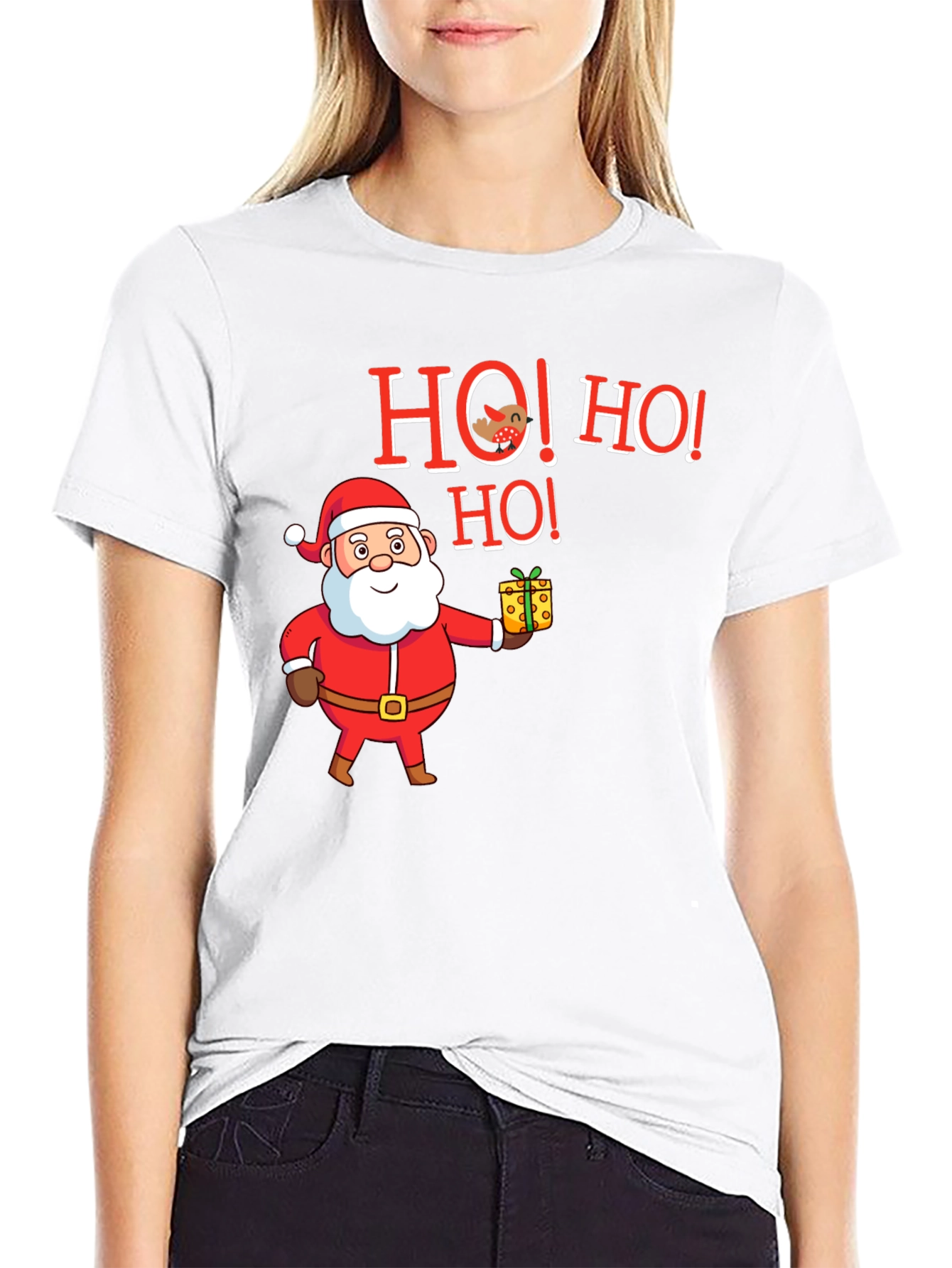 Festive Santa Ho! Ho! Ho! Holiday Graphic Tee