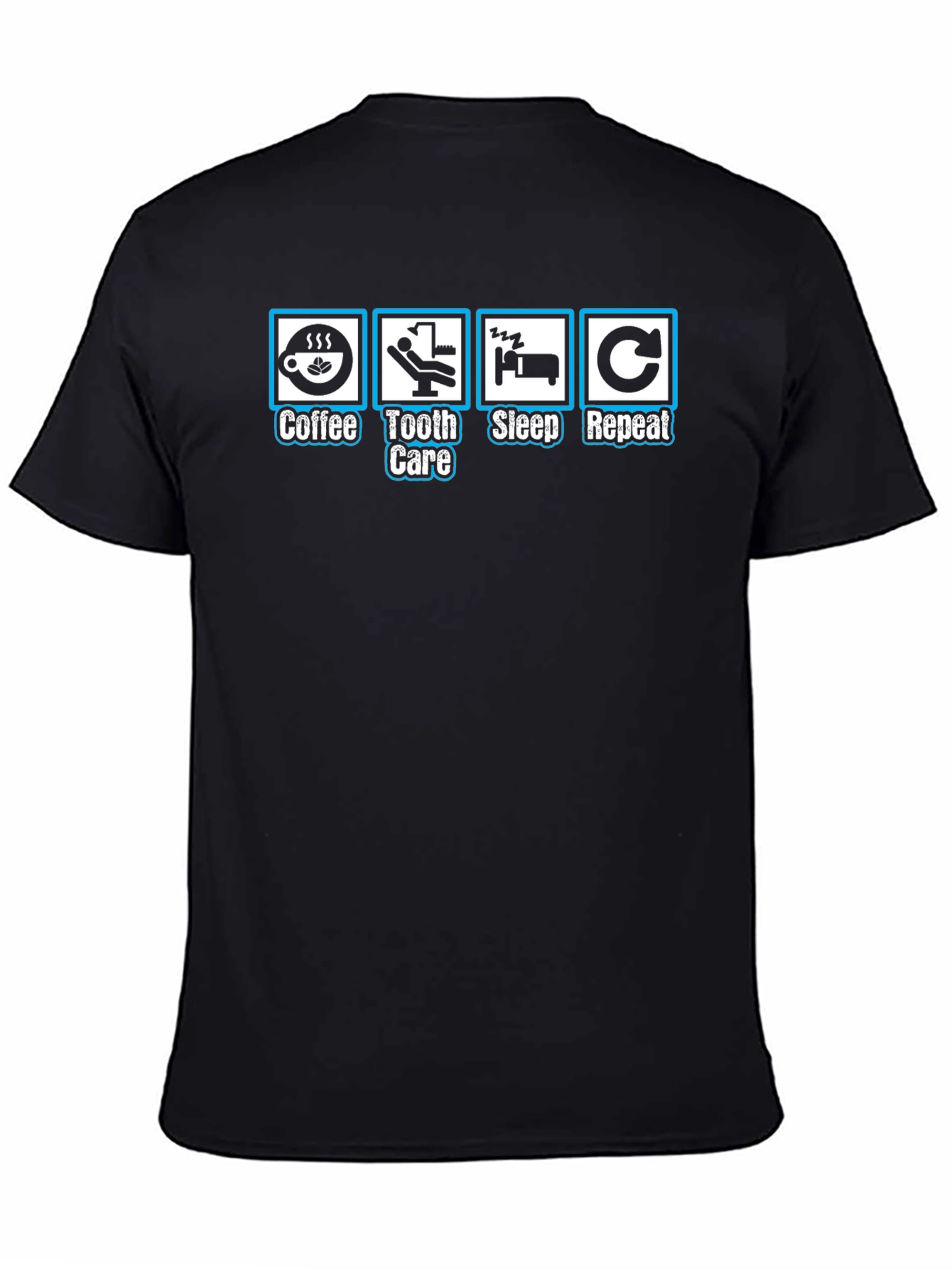 Coffee Tooth Care Sleep Repeat Graphic T-Shirt