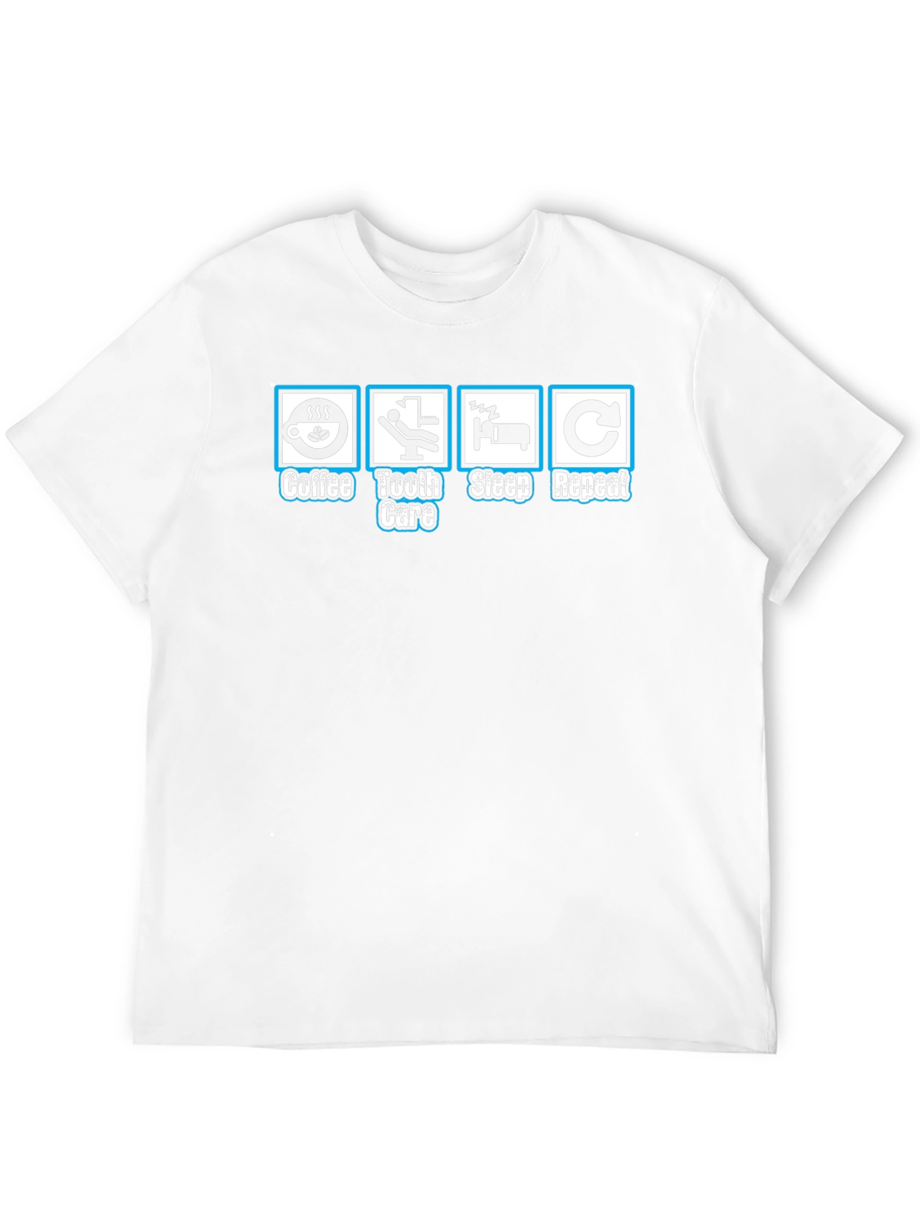 Coffee Tooth Care Sleep Repeat Graphic T-Shirt