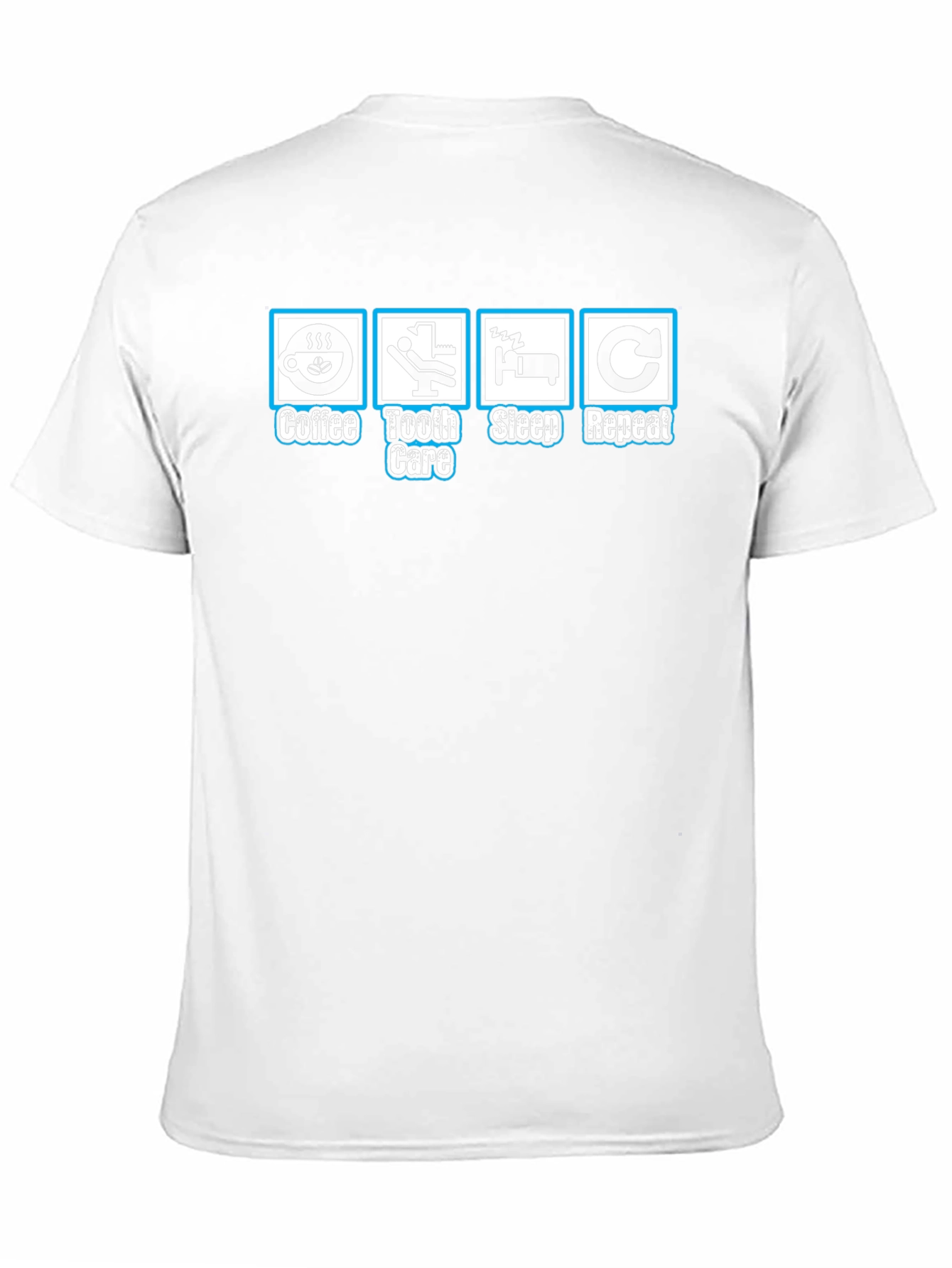 Coffee Tooth Care Sleep Repeat Graphic T-Shirt