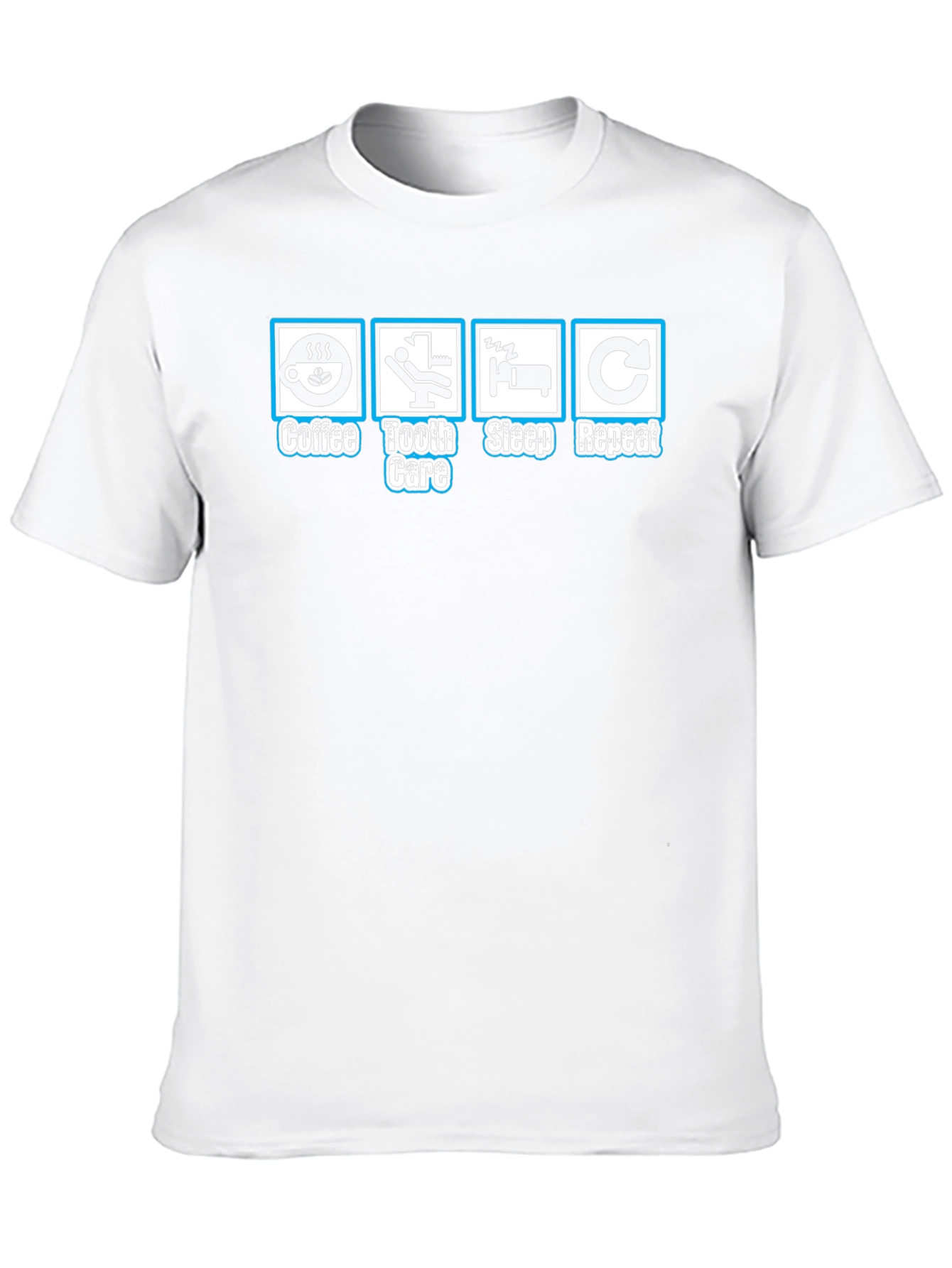 Coffee Tooth Care Sleep Repeat Graphic T-Shirt