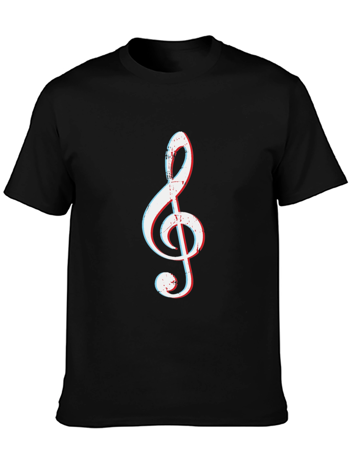 Treble Clef Graphic Tee - Black Cotton T-Shirt