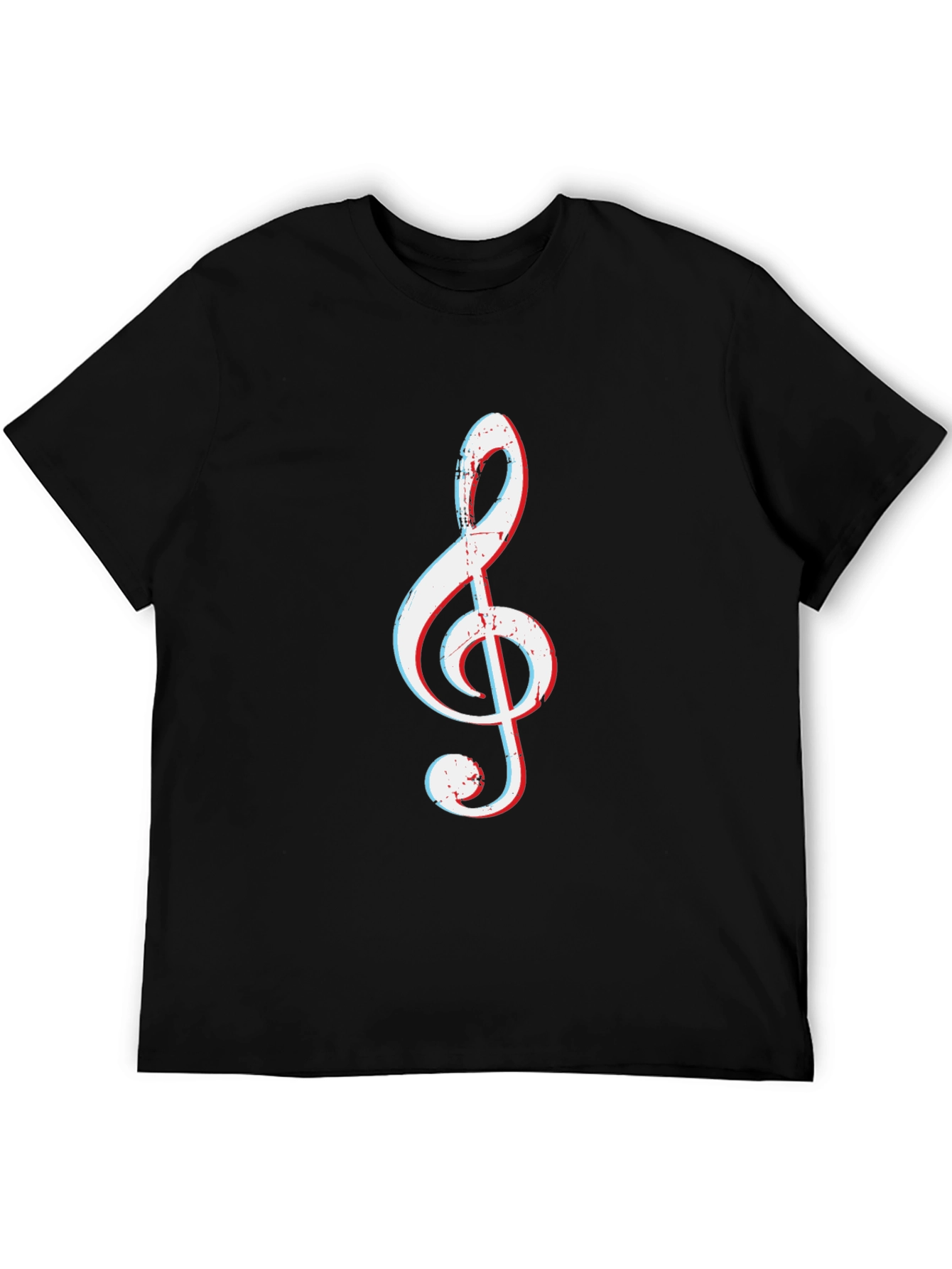 Treble Clef Graphic Tee - Black Cotton T-Shirt