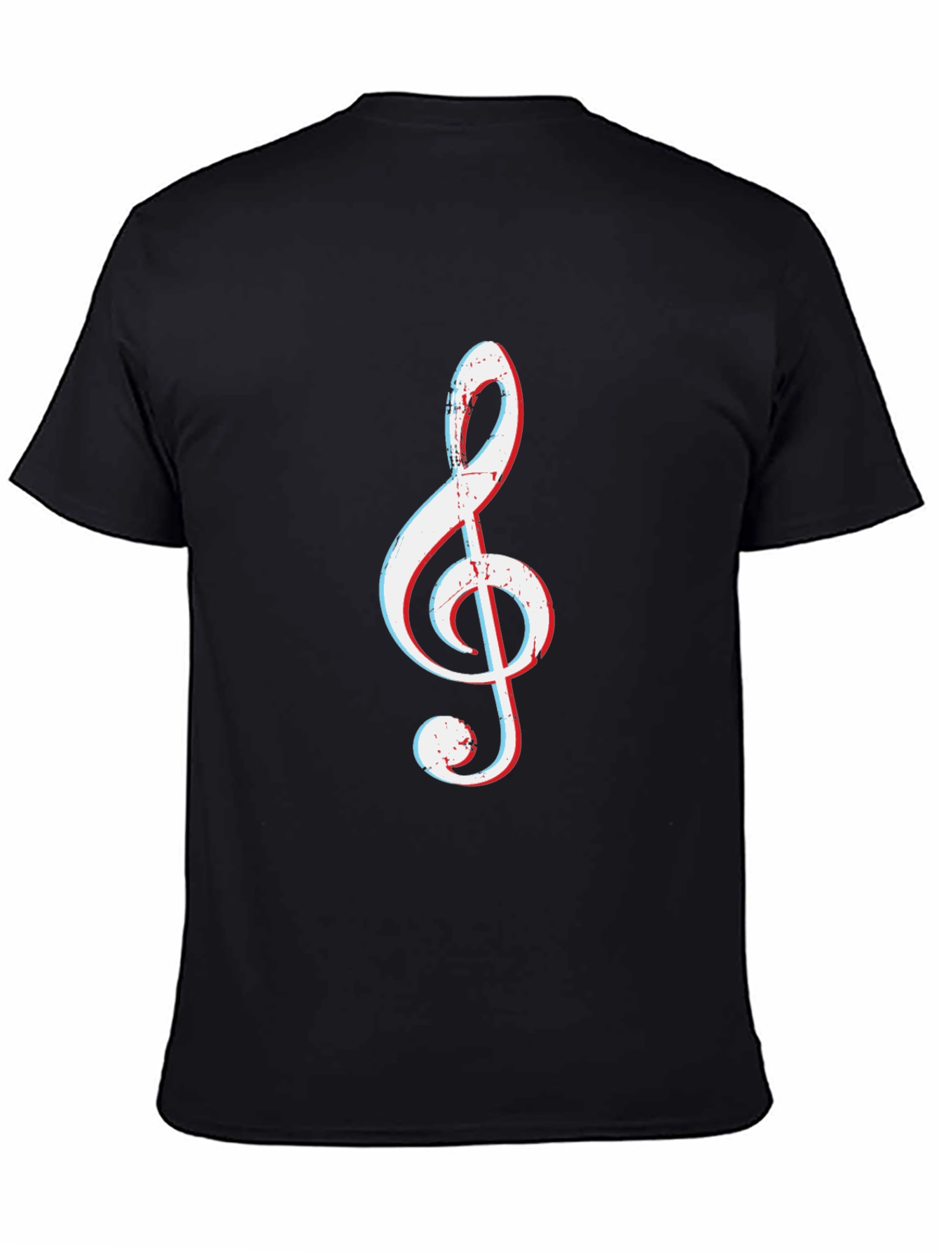 Treble Clef Graphic Tee - Black Cotton T-Shirt