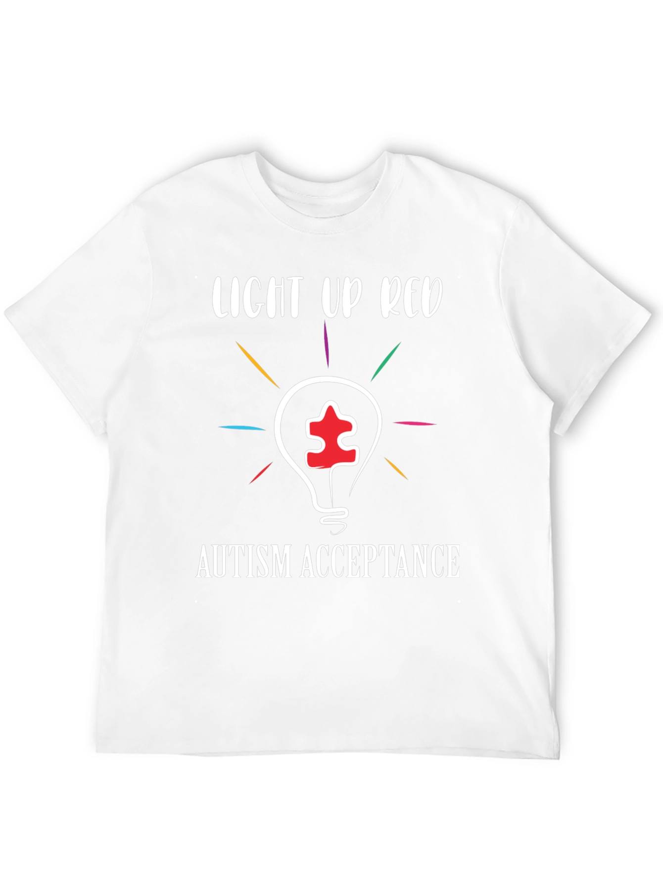 Autism Acceptance T-Shirt: Light Up Red!