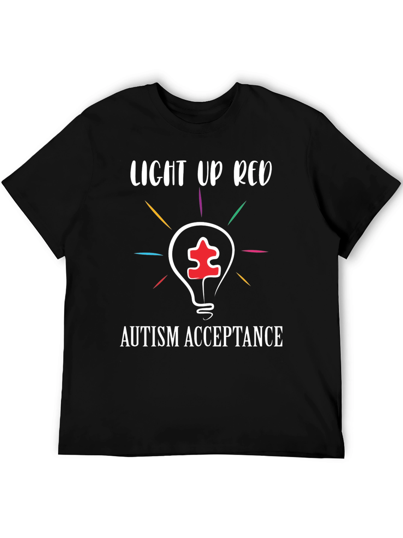 Autism Acceptance T-Shirt: Light Up Red!