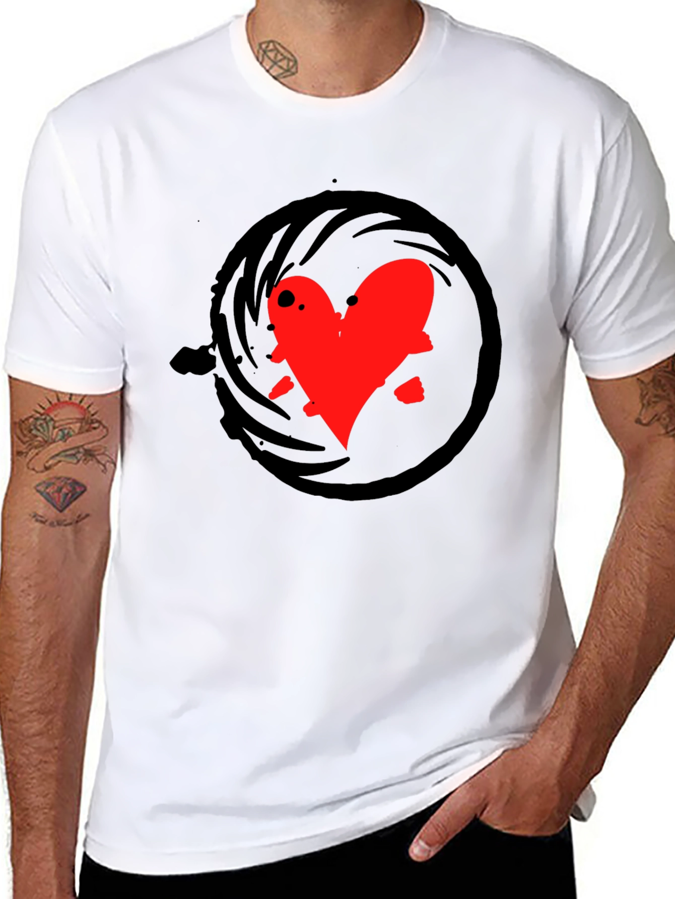 Heart Swirl Black T-Shirt
