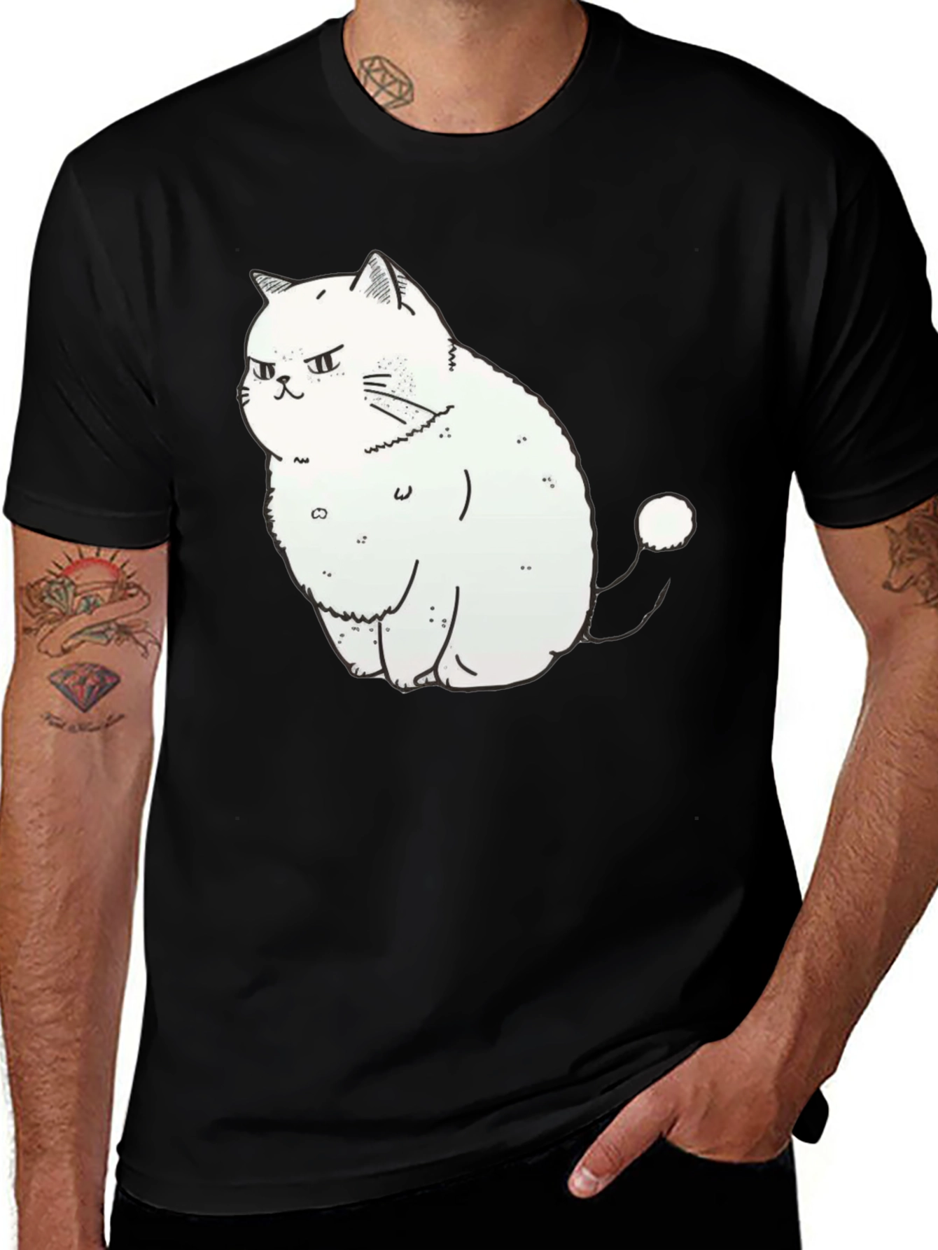 Grumpy Cat Graphic Tee - Soft Cotton Black T-Shirt