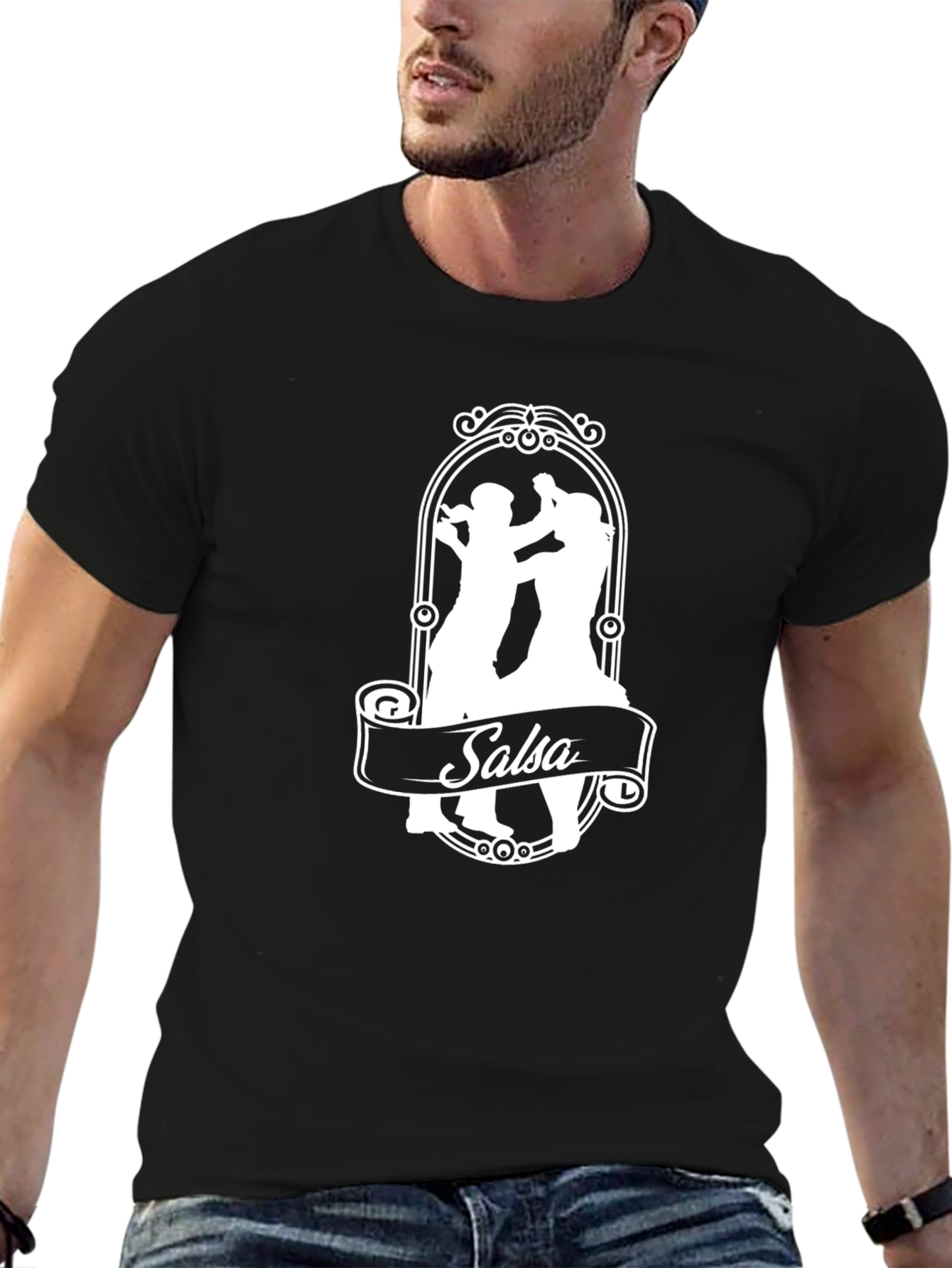 Salsa Dance Silhouette Black T-Shirt