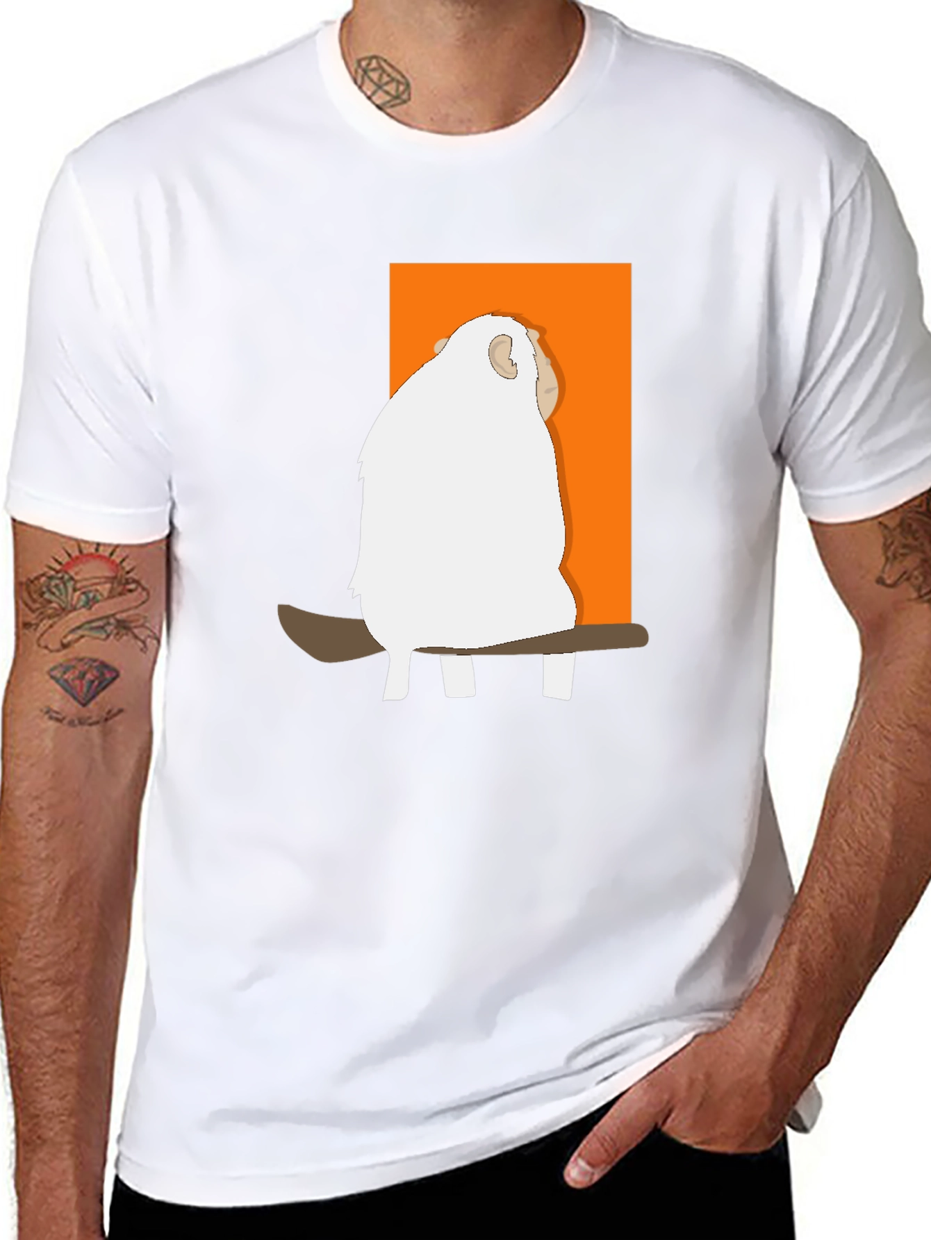 Yeti on Branch Graphic Tee - Black Cotton Blend