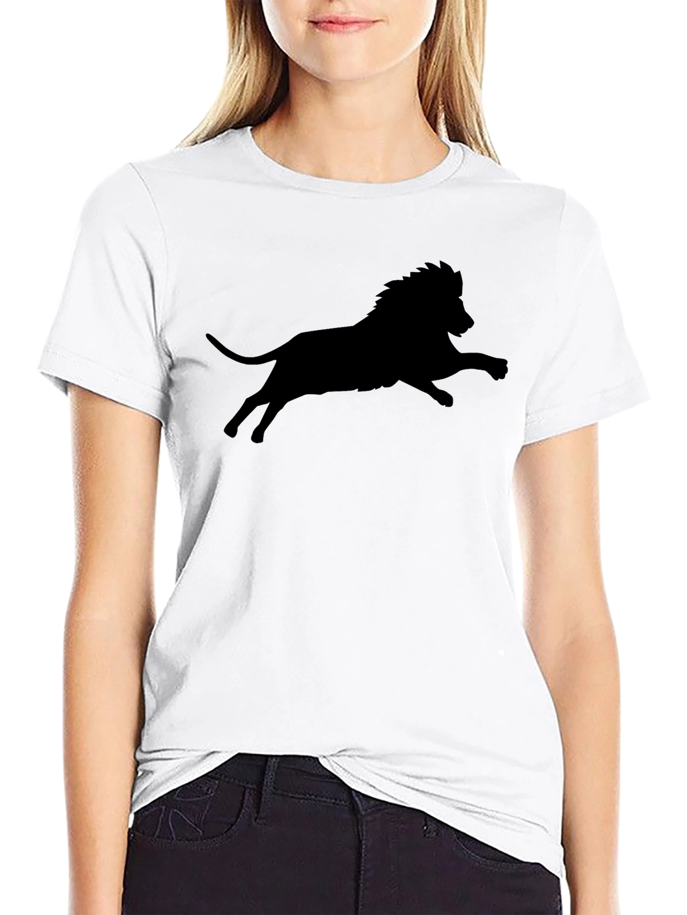 Black Lion Silhouette Graphic T-Shirt