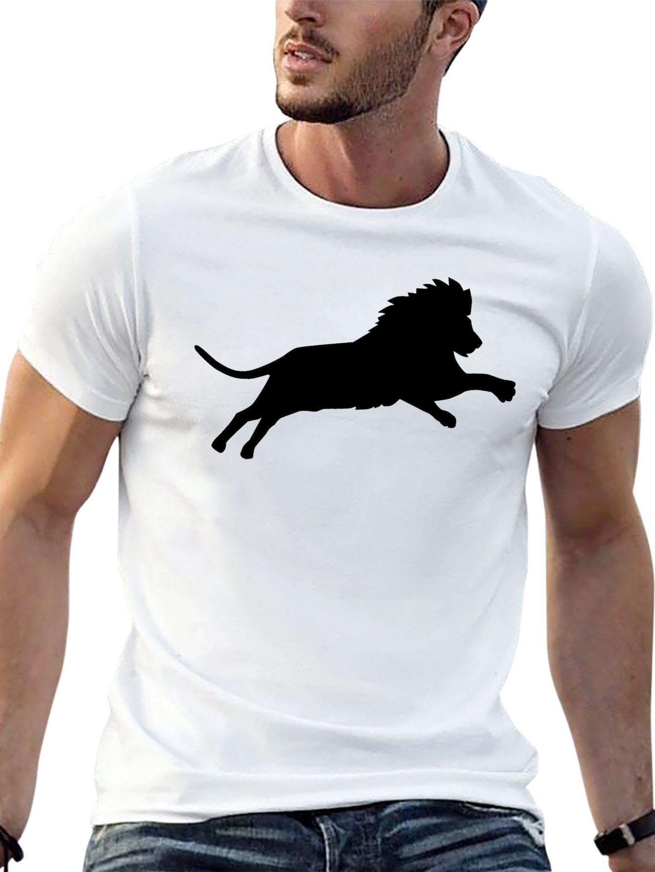 Black Lion Silhouette Graphic T-Shirt