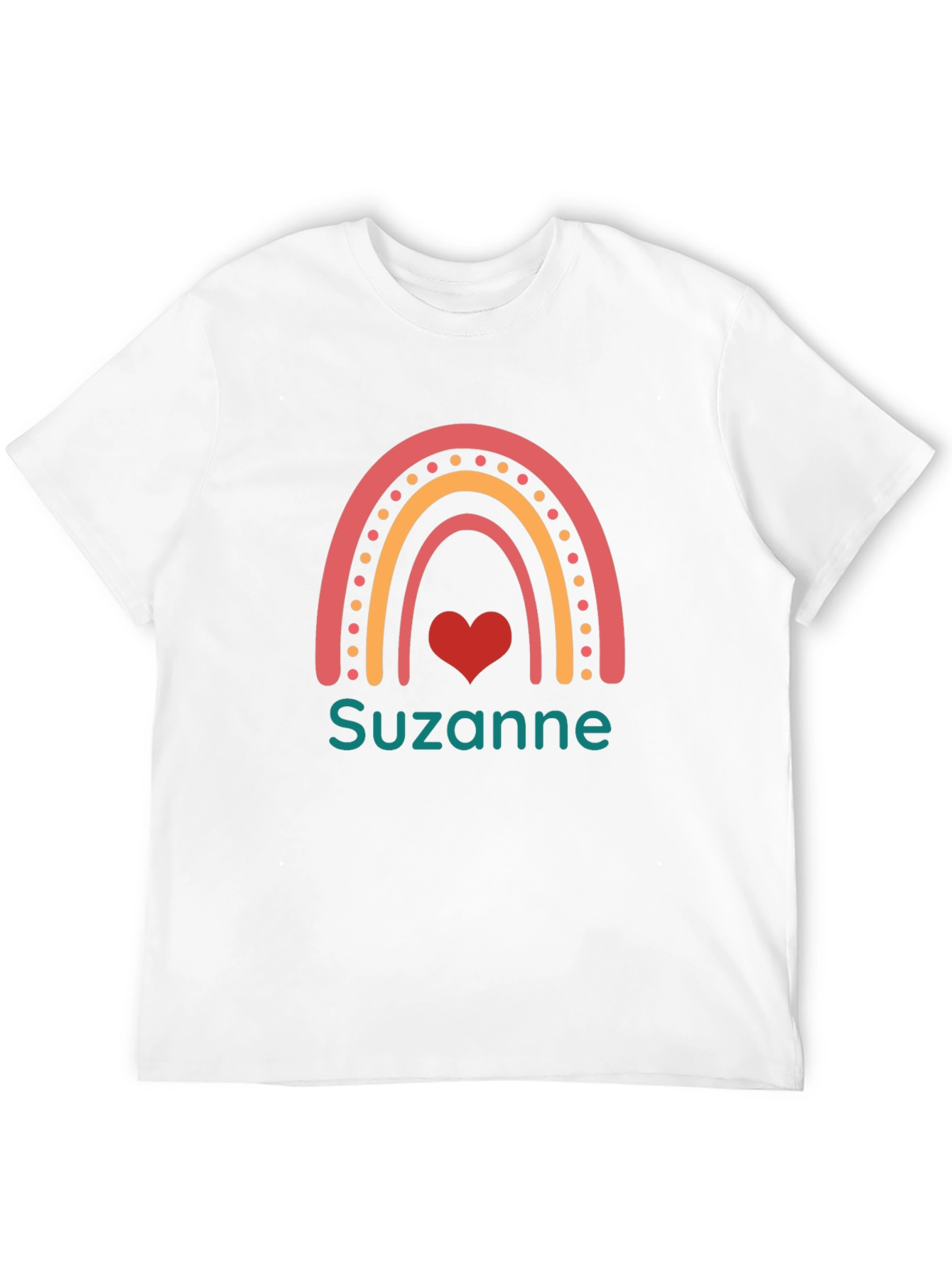 Personalized Name Rainbow Heart T-Shirt