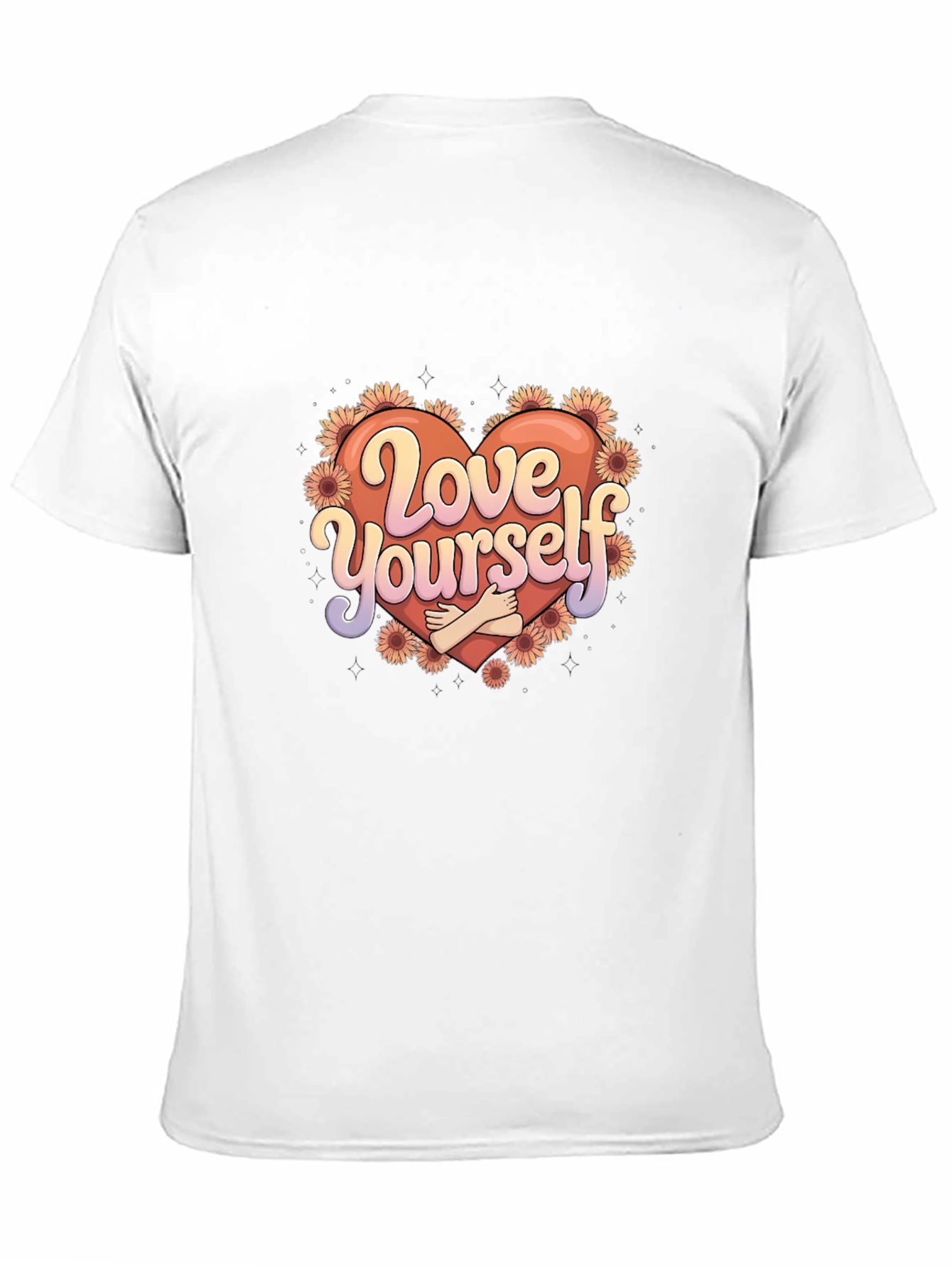 Love Yourself Graphic Tee - Heart & Flowers