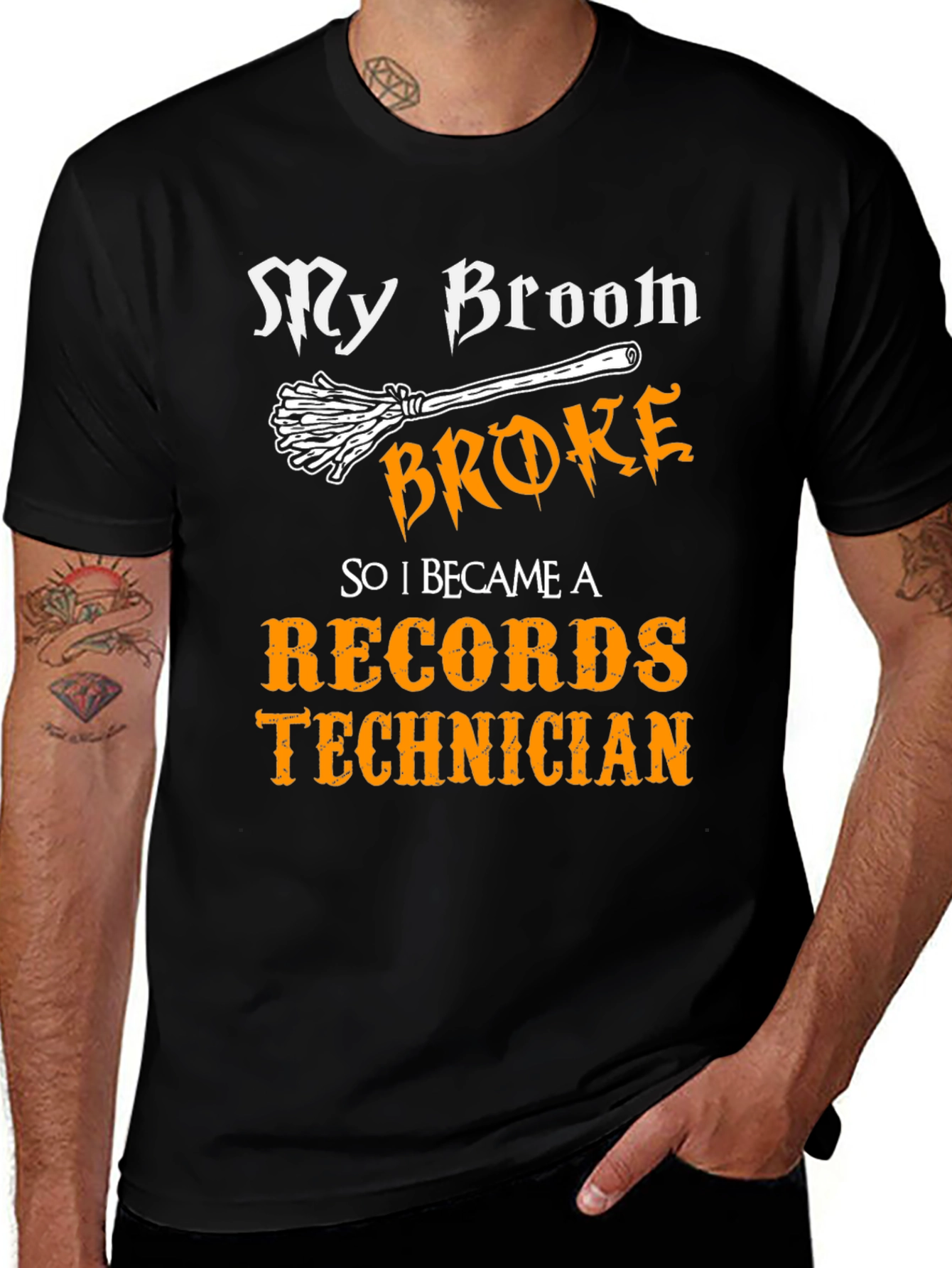 My Broom Broke Records Technician T-Shirt