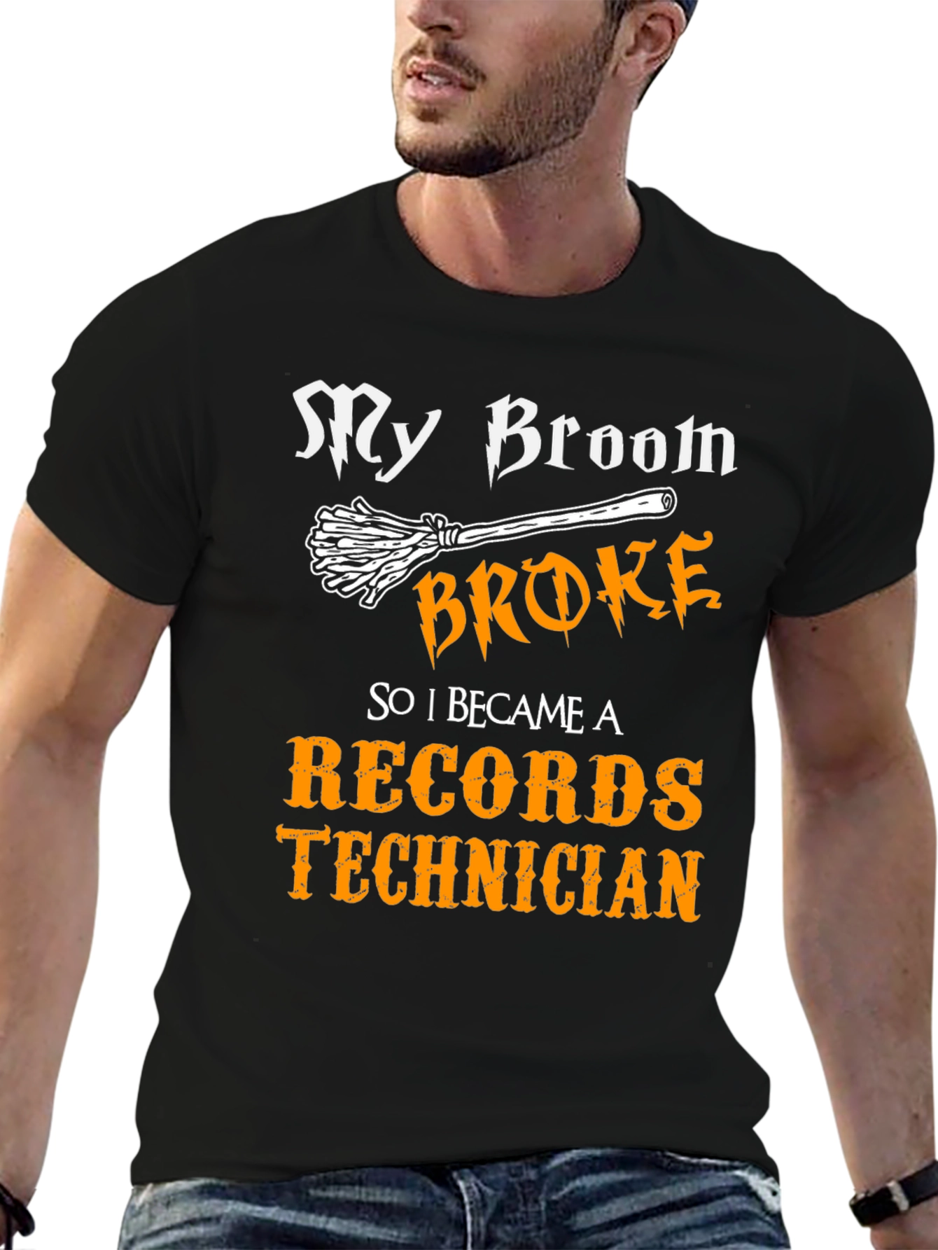 My Broom Broke Records Technician T-Shirt