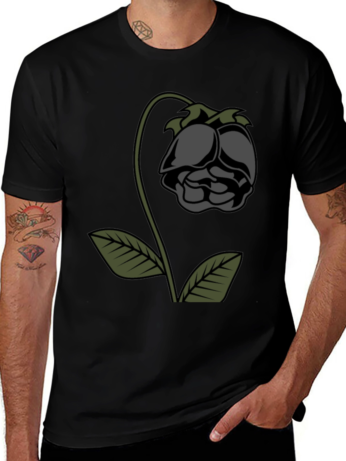 Dark Rose Graphic Tee - Stylish Comfort