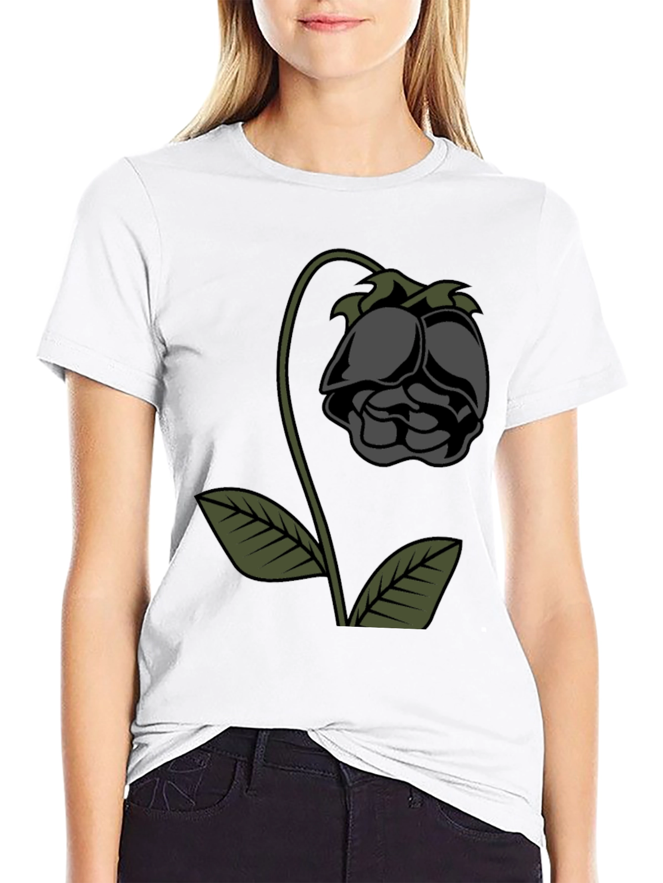 Dark Rose Graphic Tee - Stylish Comfort