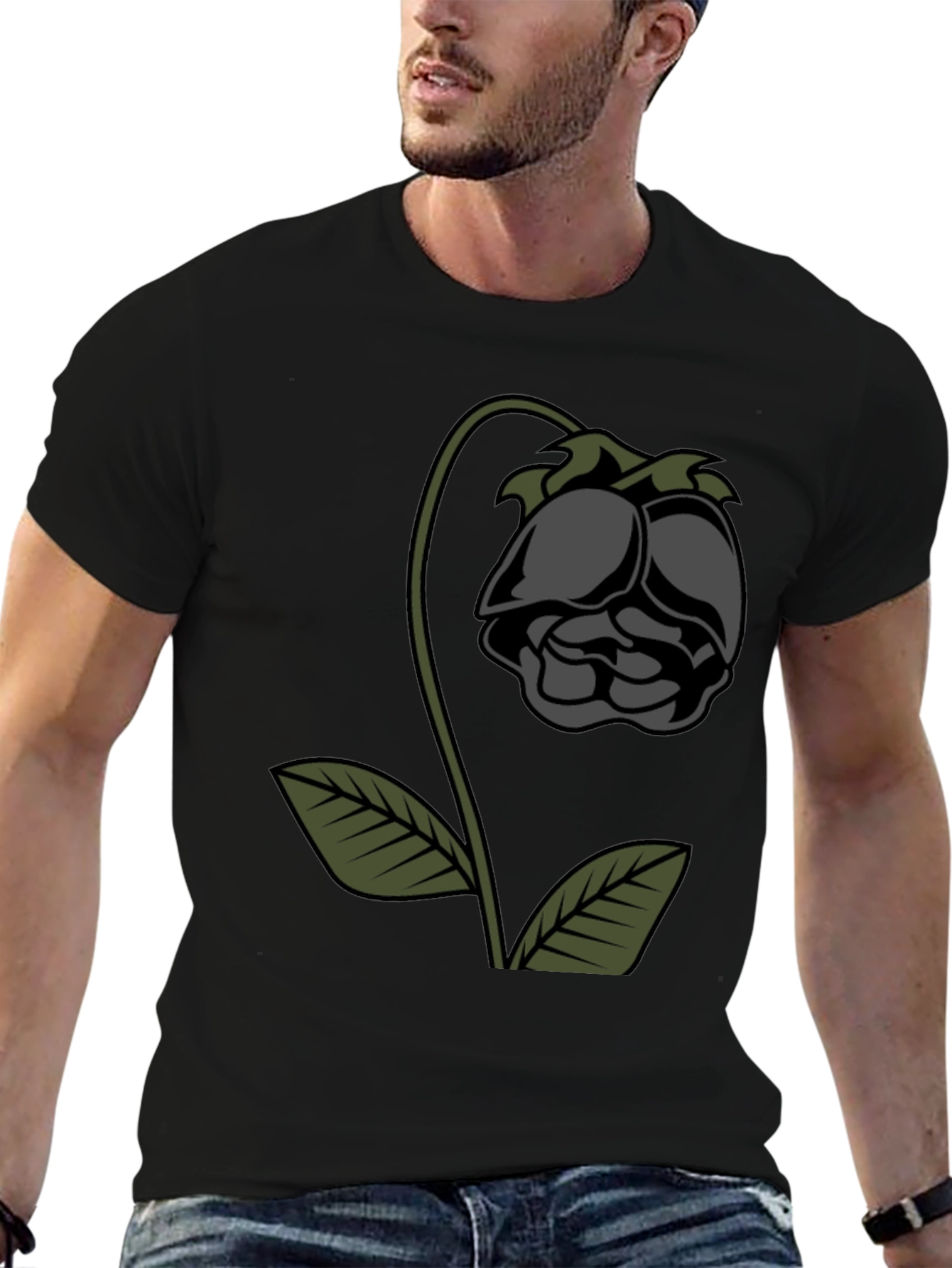 Dark Rose Graphic Tee - Stylish Comfort