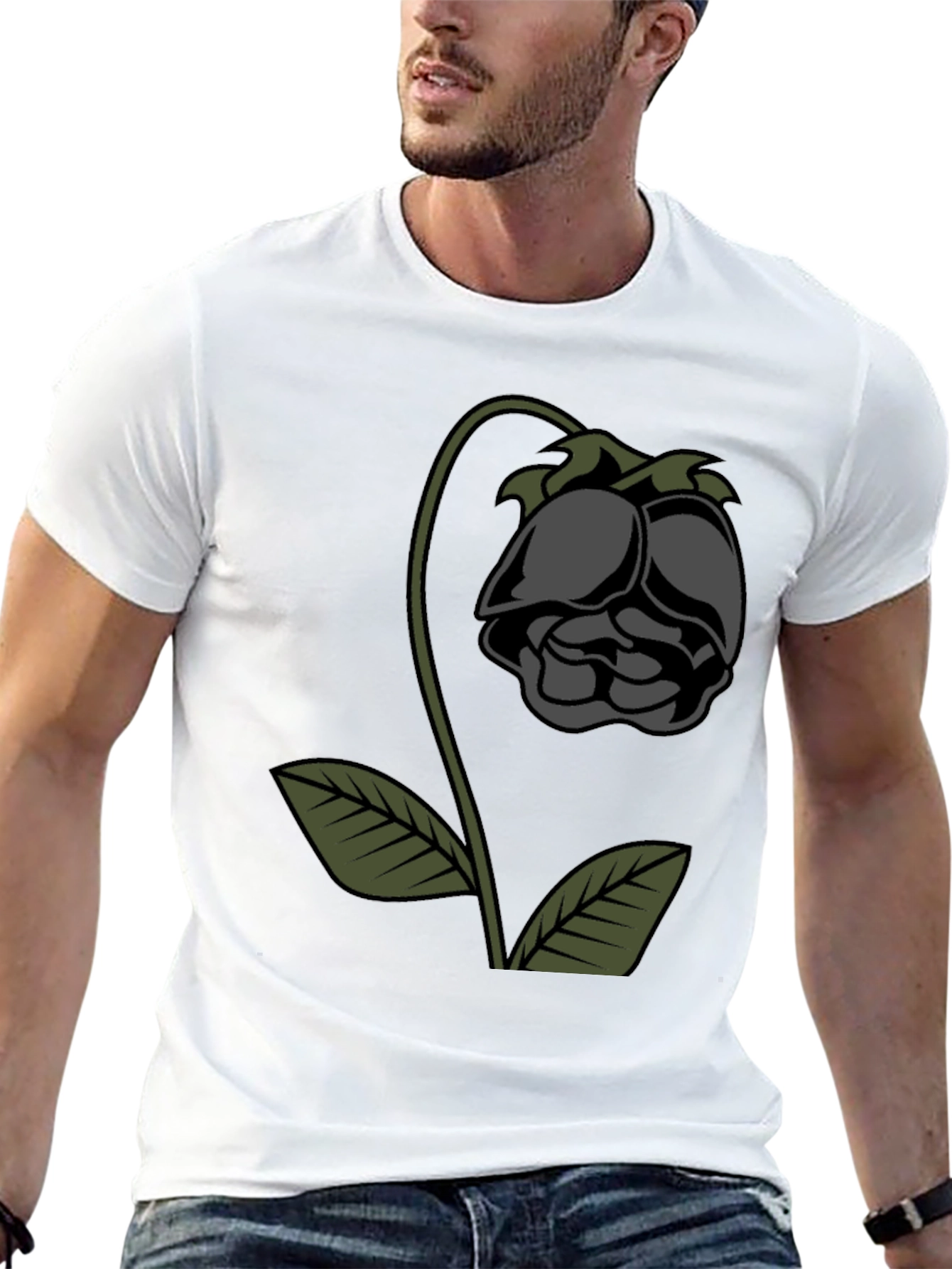 Dark Rose Graphic Tee - Stylish Comfort