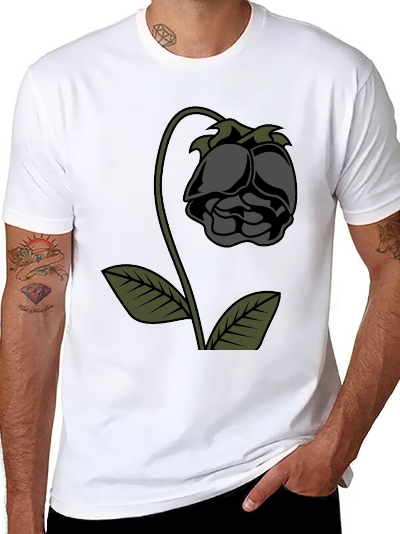 Dark Rose Graphic Tee - Stylish Comfort
