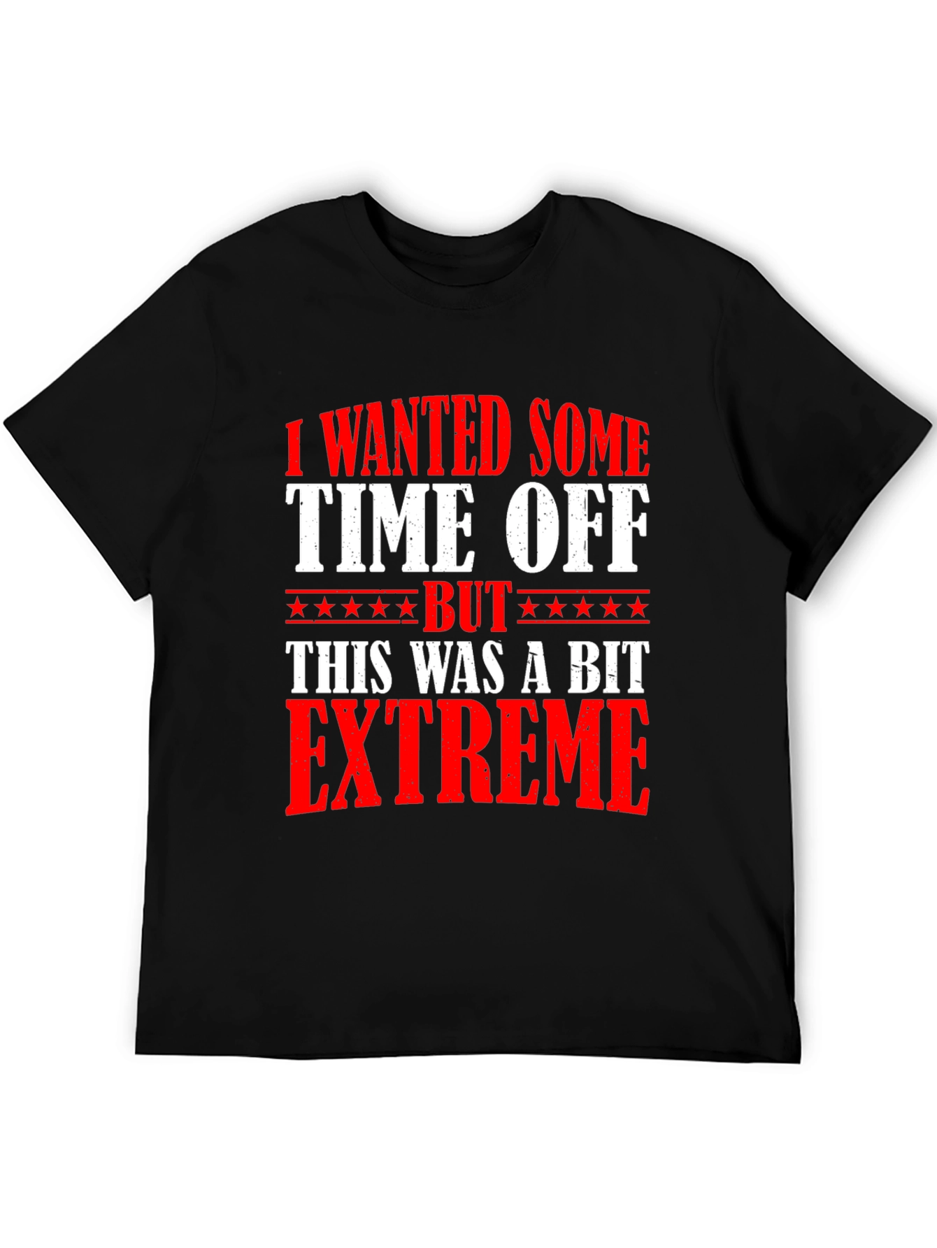 Funny Extreme Time Off Black Cotton T-Shirt