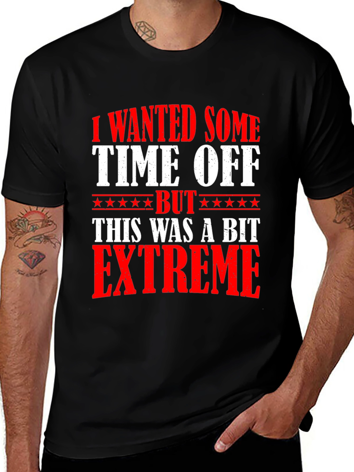 Funny Extreme Time Off Black Cotton T-Shirt