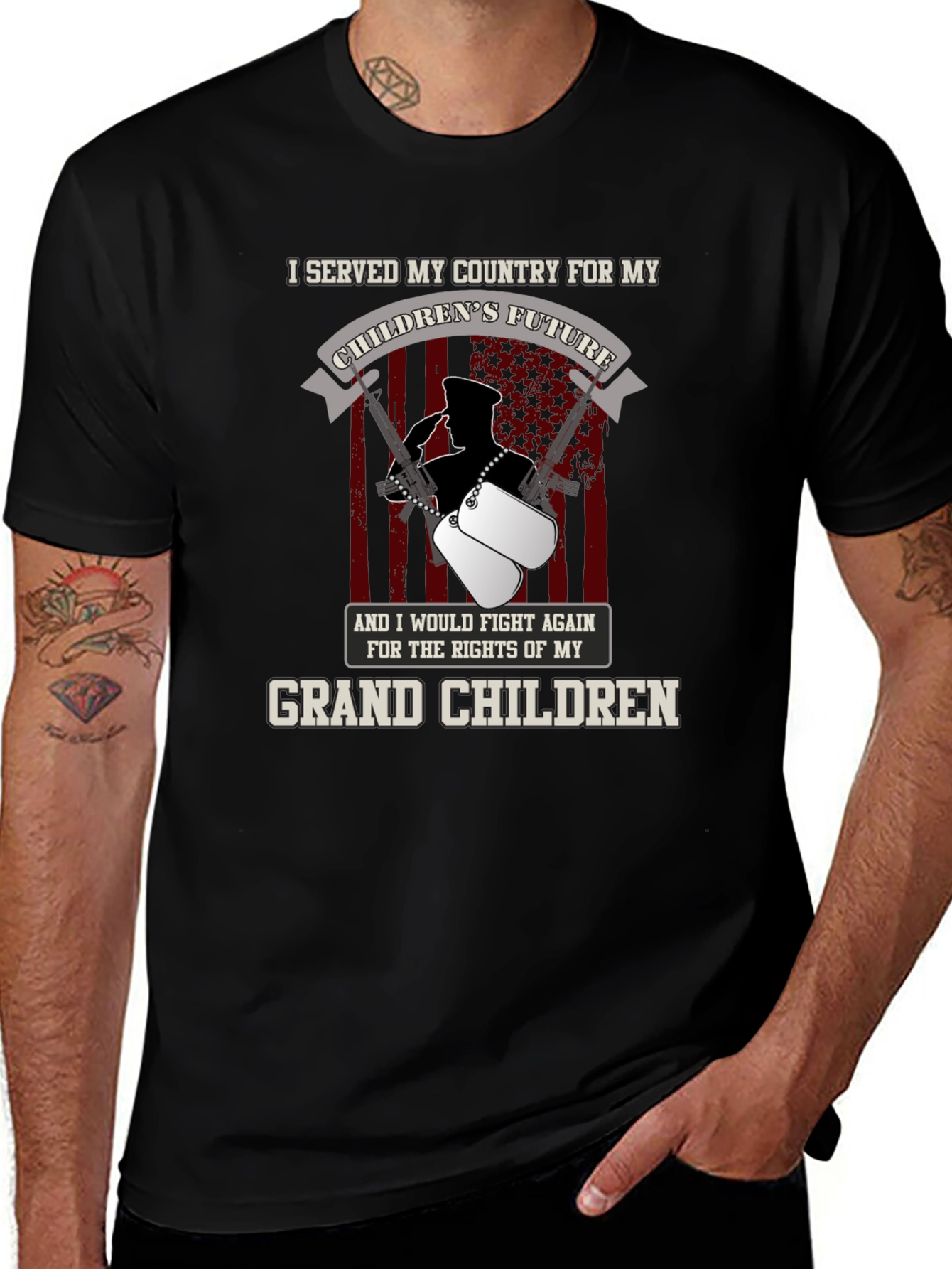 Patriotic Veteran Grandchildren T-Shirt
