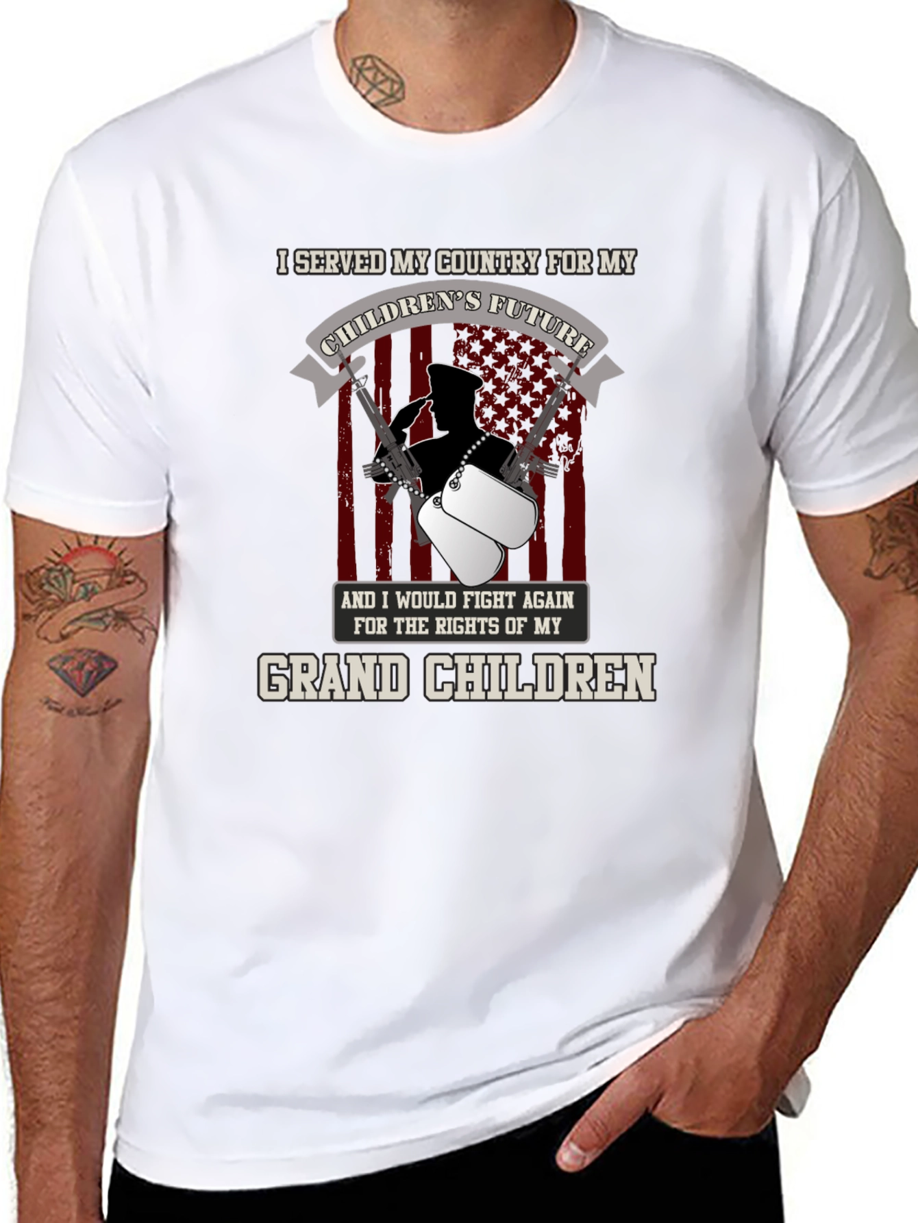 Patriotic Veteran Grandchildren T-Shirt